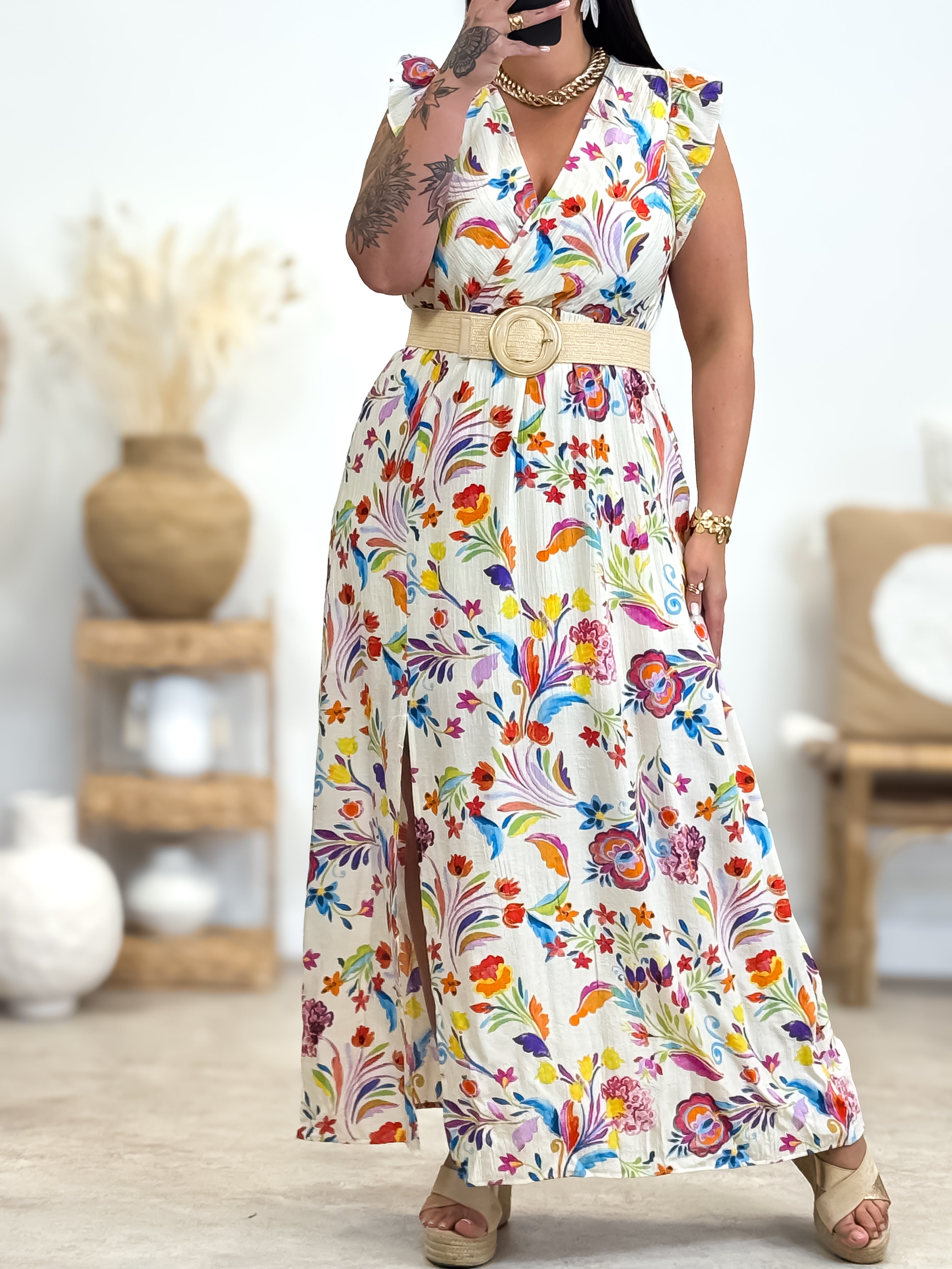 Jurk - Amélia - Turquoise &amp; Roze