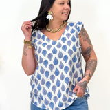Blouse - Livia - Bleu & Ecru