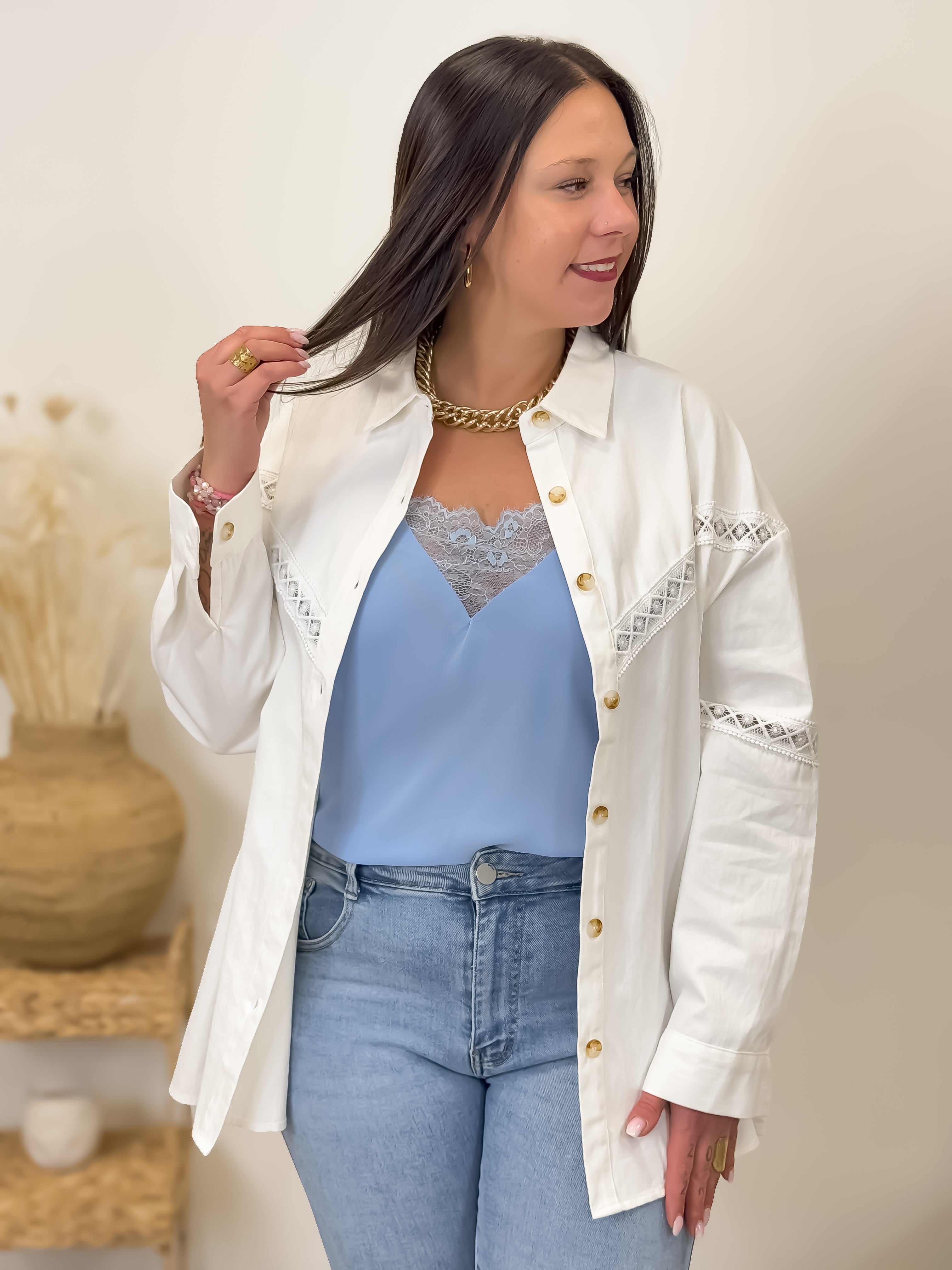 Veste en jeans - Chloé - Blanc