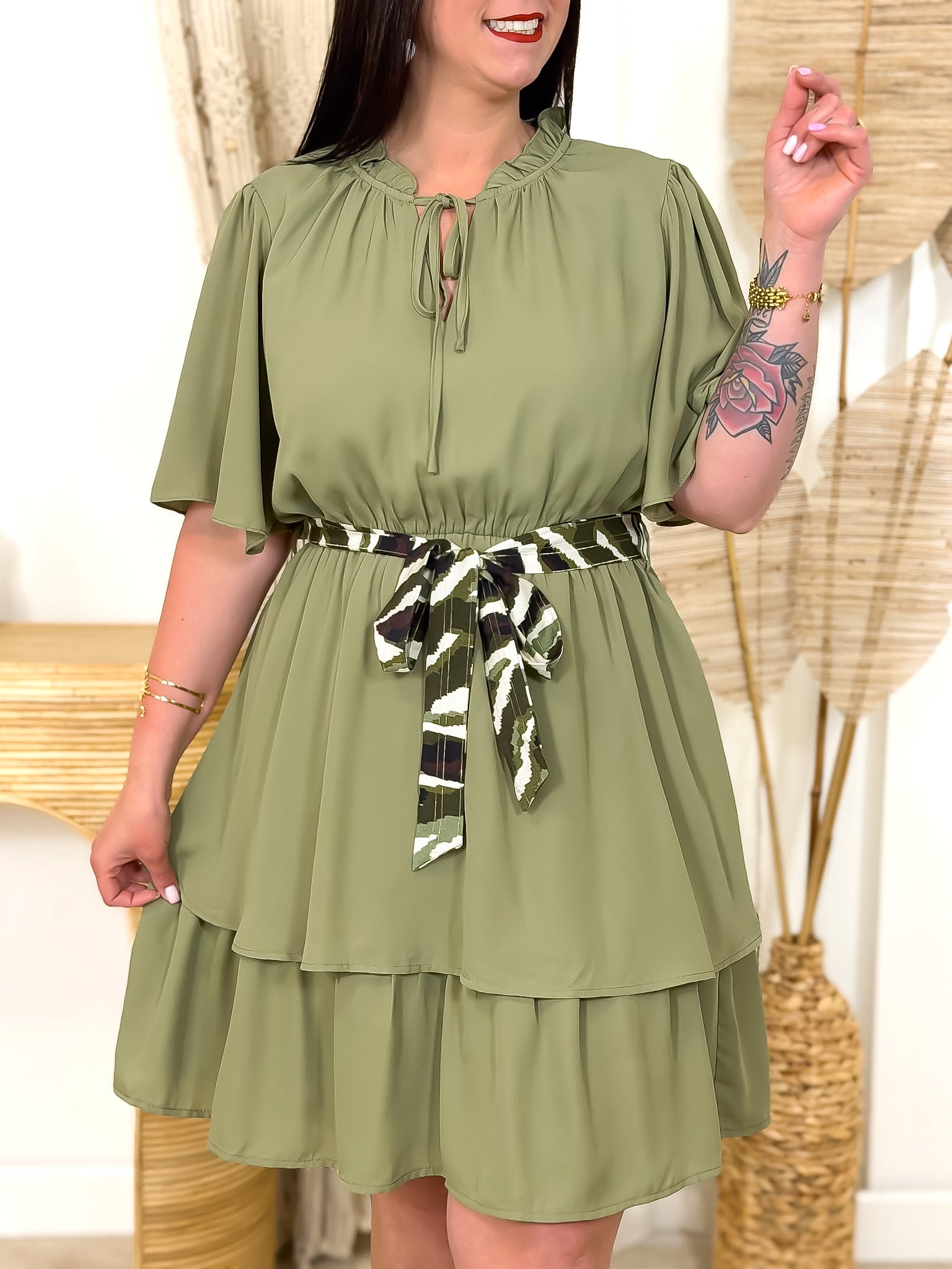 Robe Courte - Stelia - Kaki