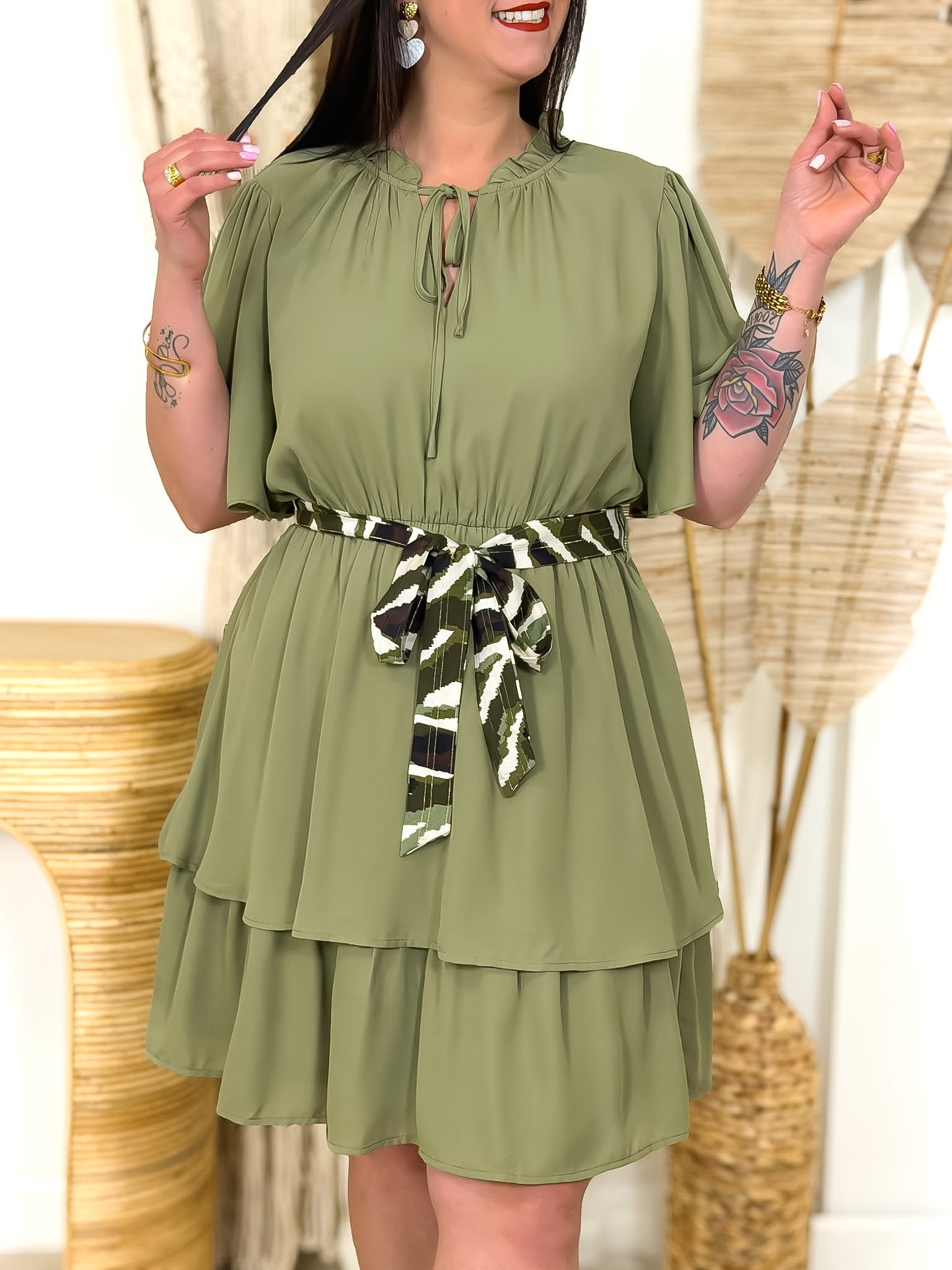 Robe Courte - Stelia - Kaki