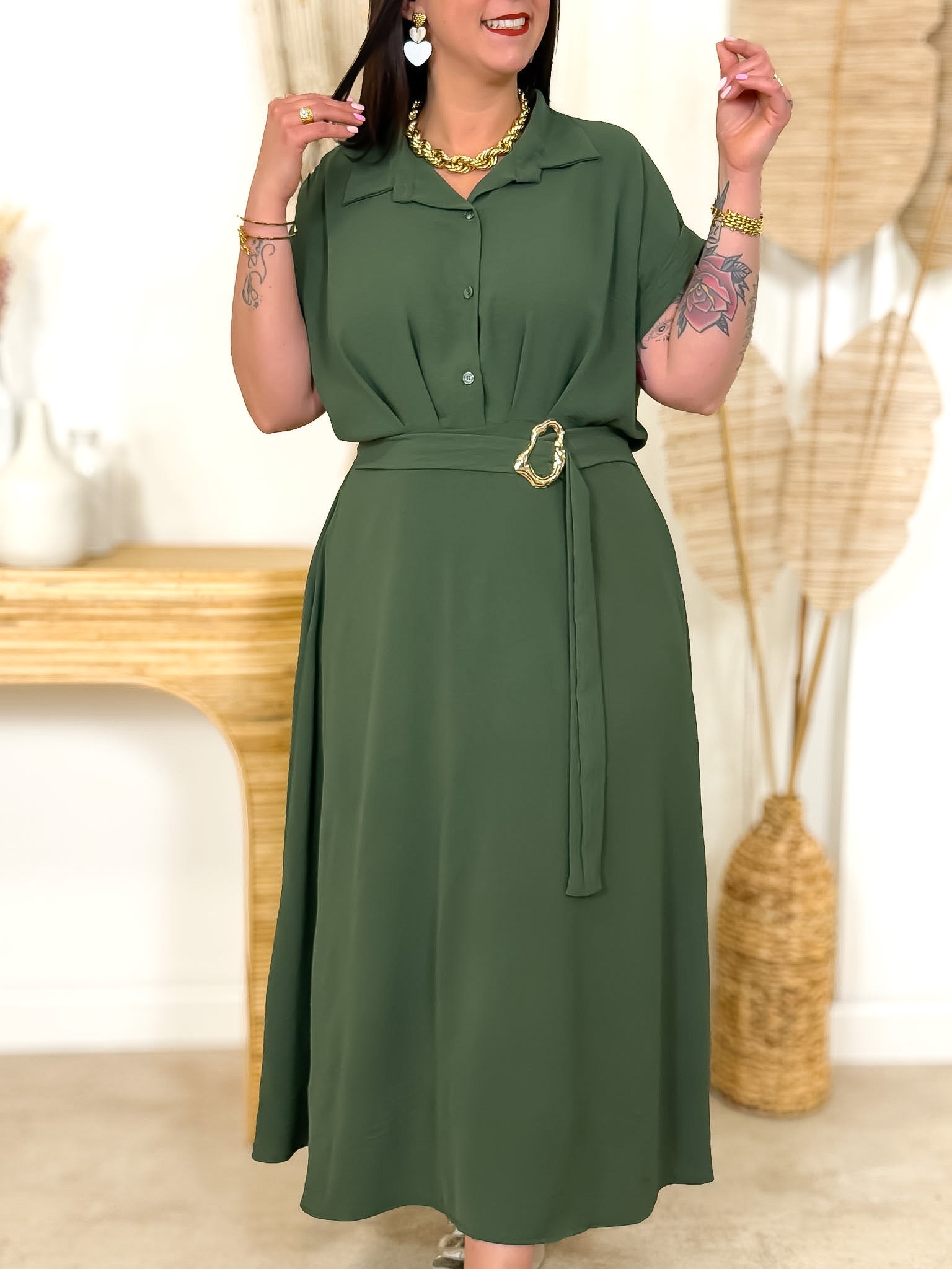 Robe Longue - Elia - Kaki