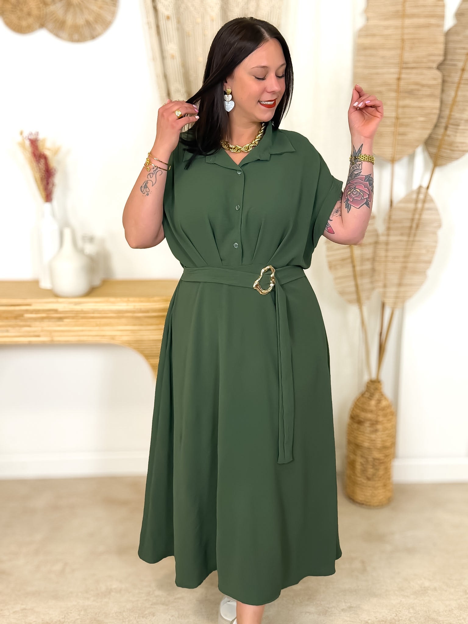 Robe Longue - Elia - Kaki