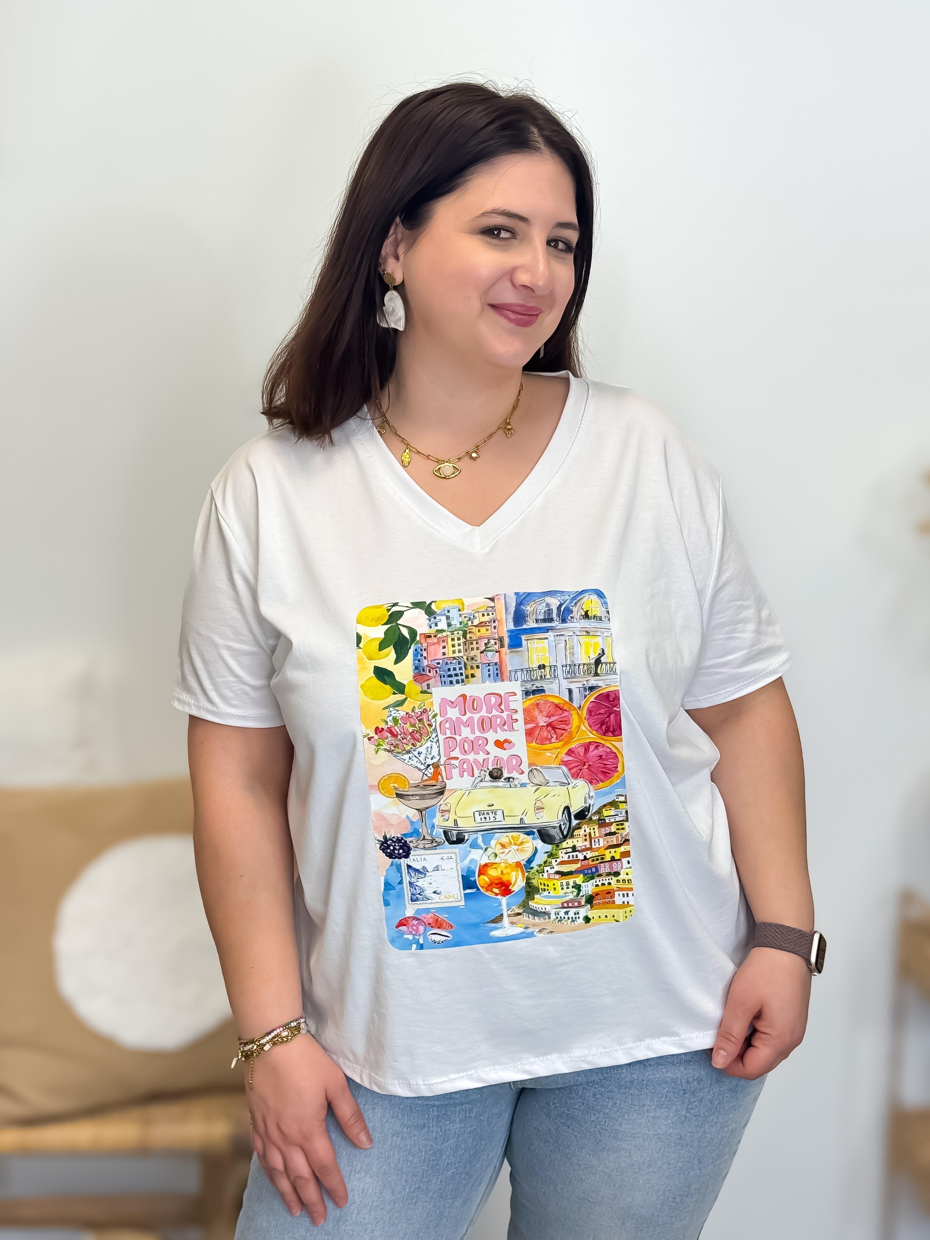 T-shirt - Dante - Wit