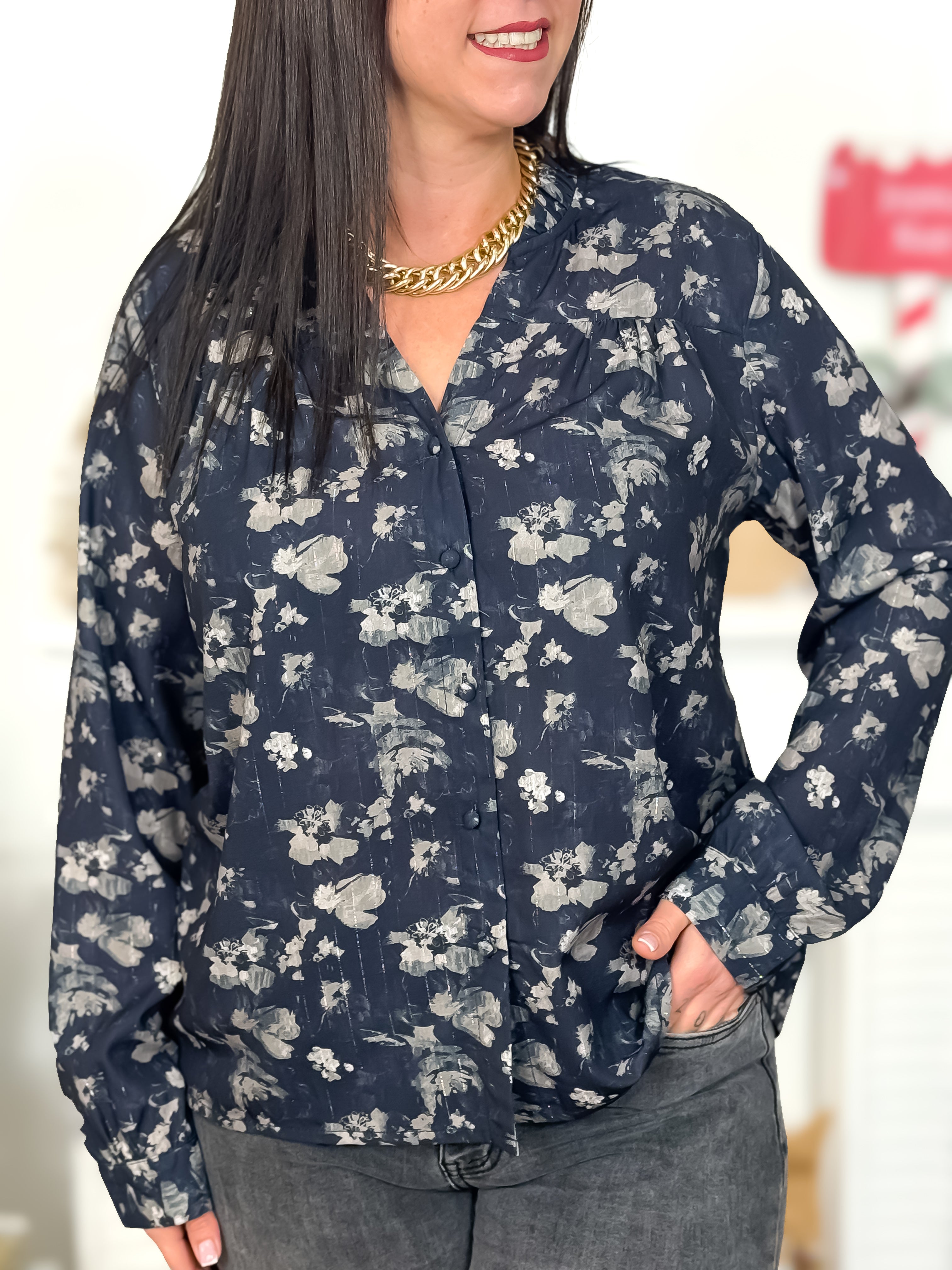 Chemisier - Ely - Noir & Gris