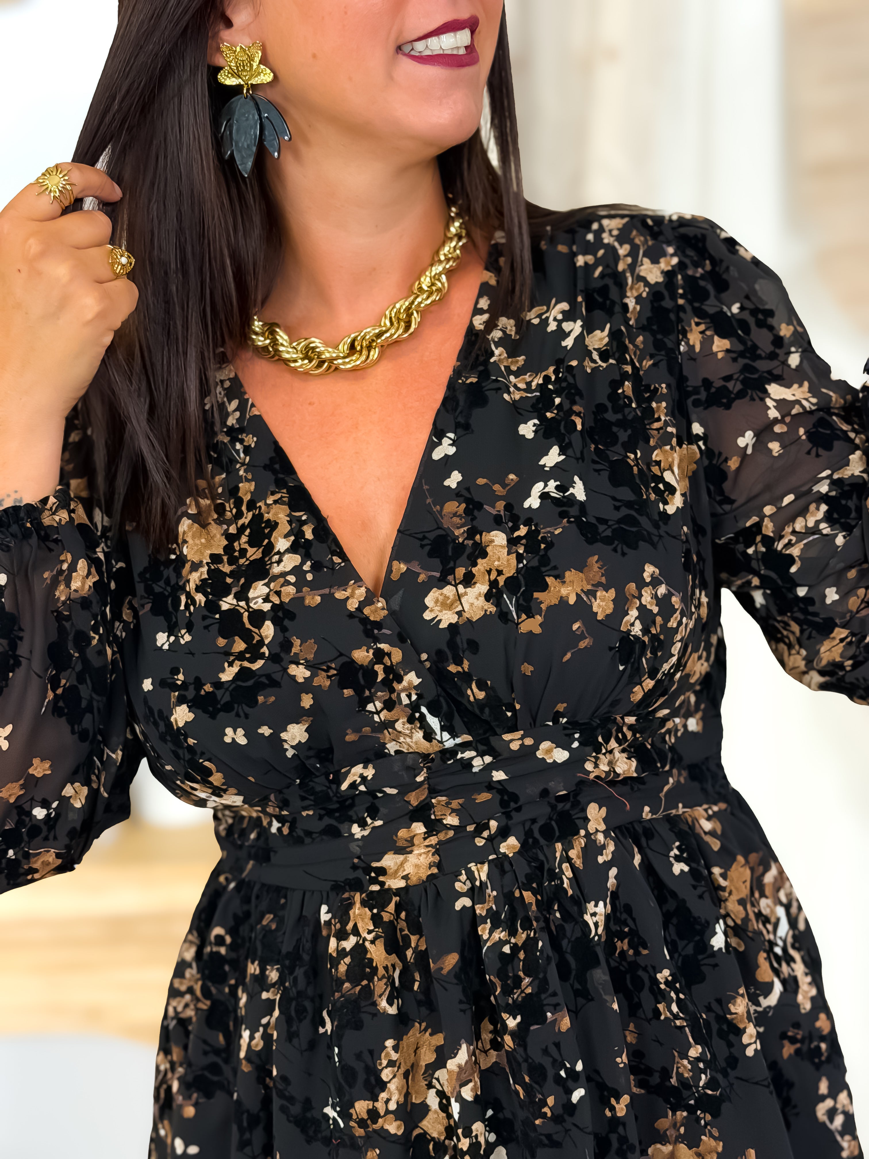 Robe courte - Lari - Noir & Marron