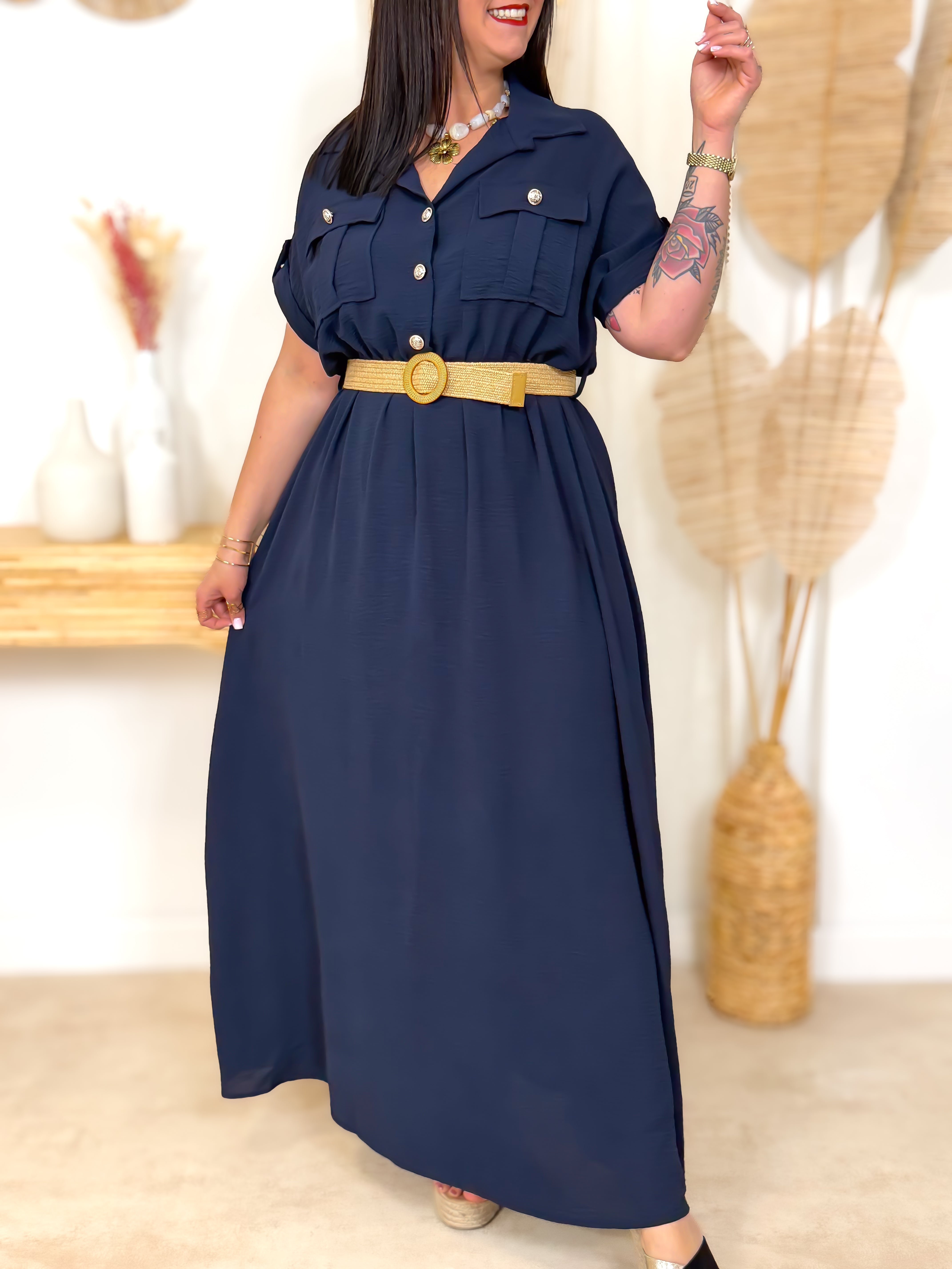 Robe Longue - Soa - Bleu Marine