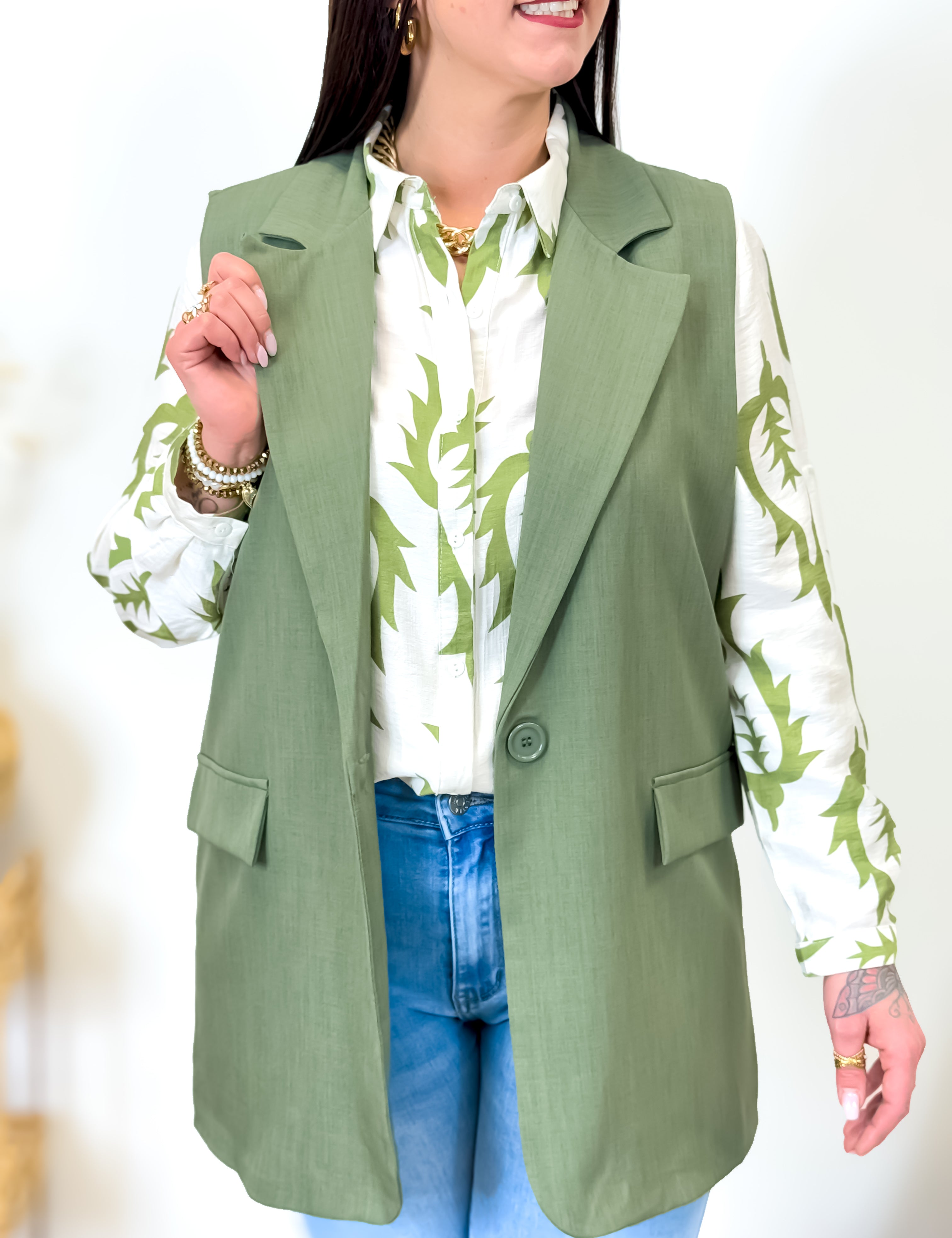 Blazer sans manche - Eline - Kaki