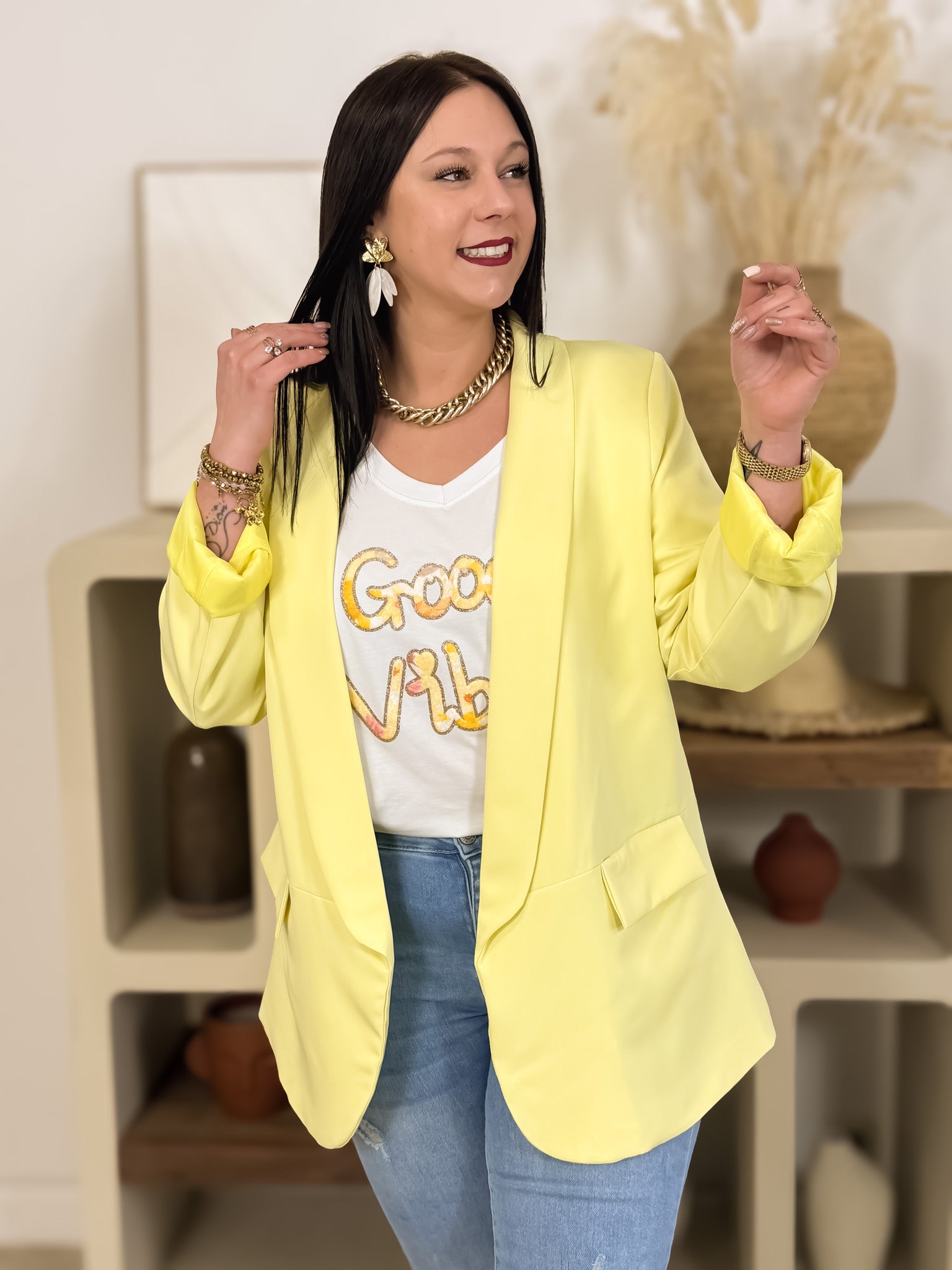 Blazer - Thalya - Jaune Pastel