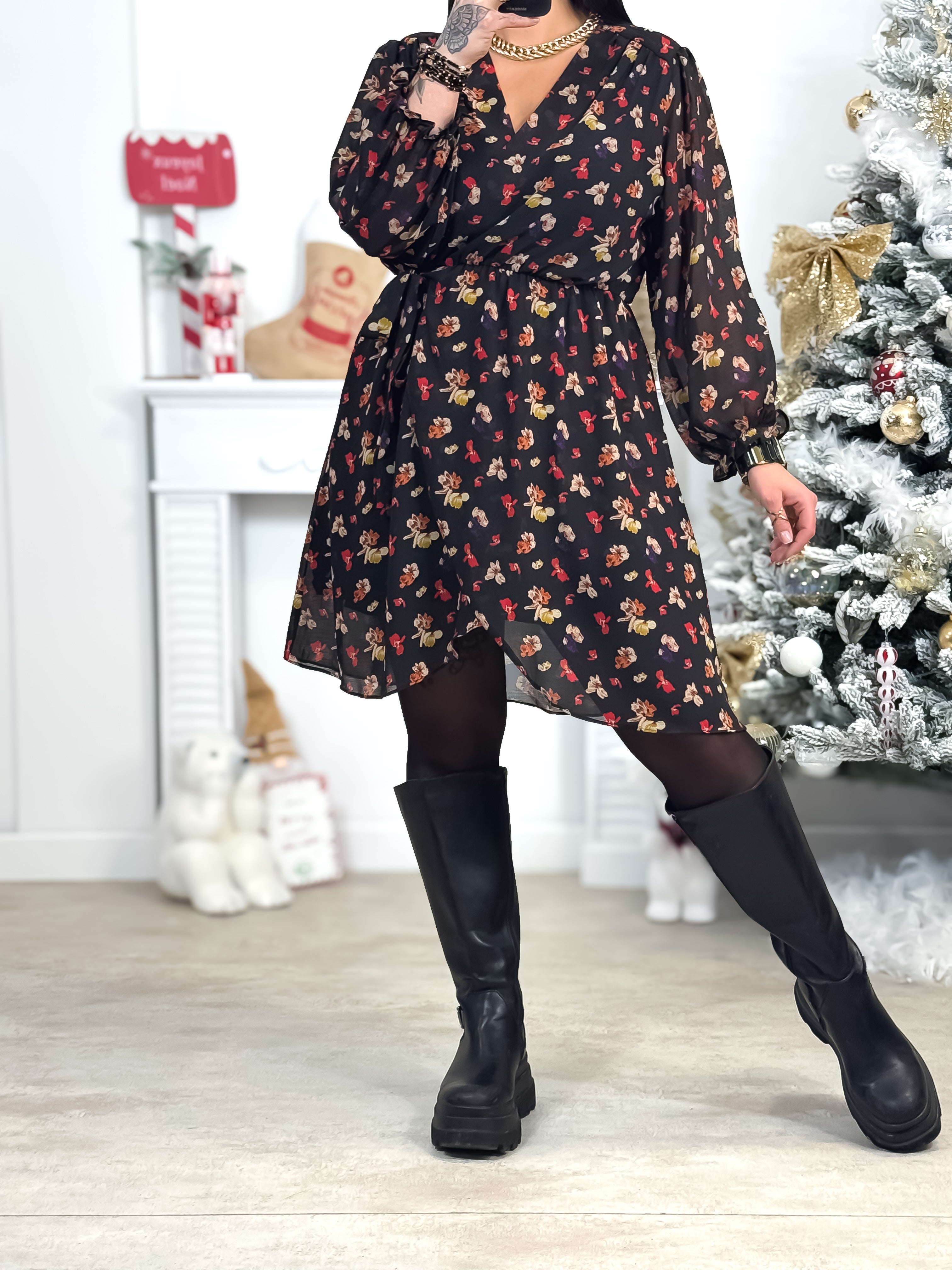Robe Courte - Nora - Noir & Rouge
