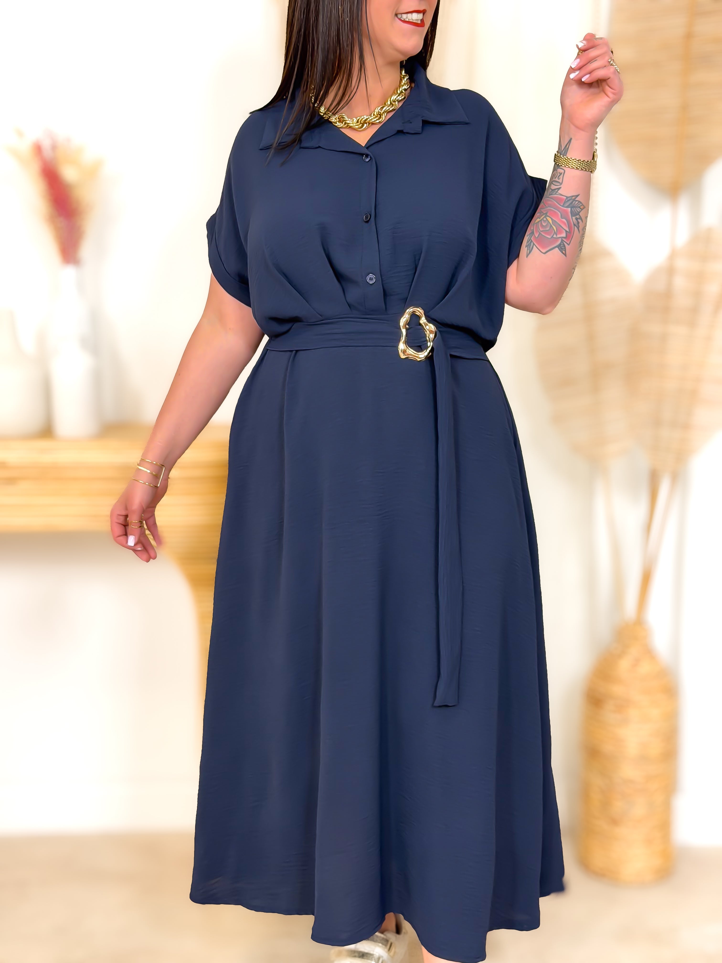 Robe Longue - Elia - Bleu Marine