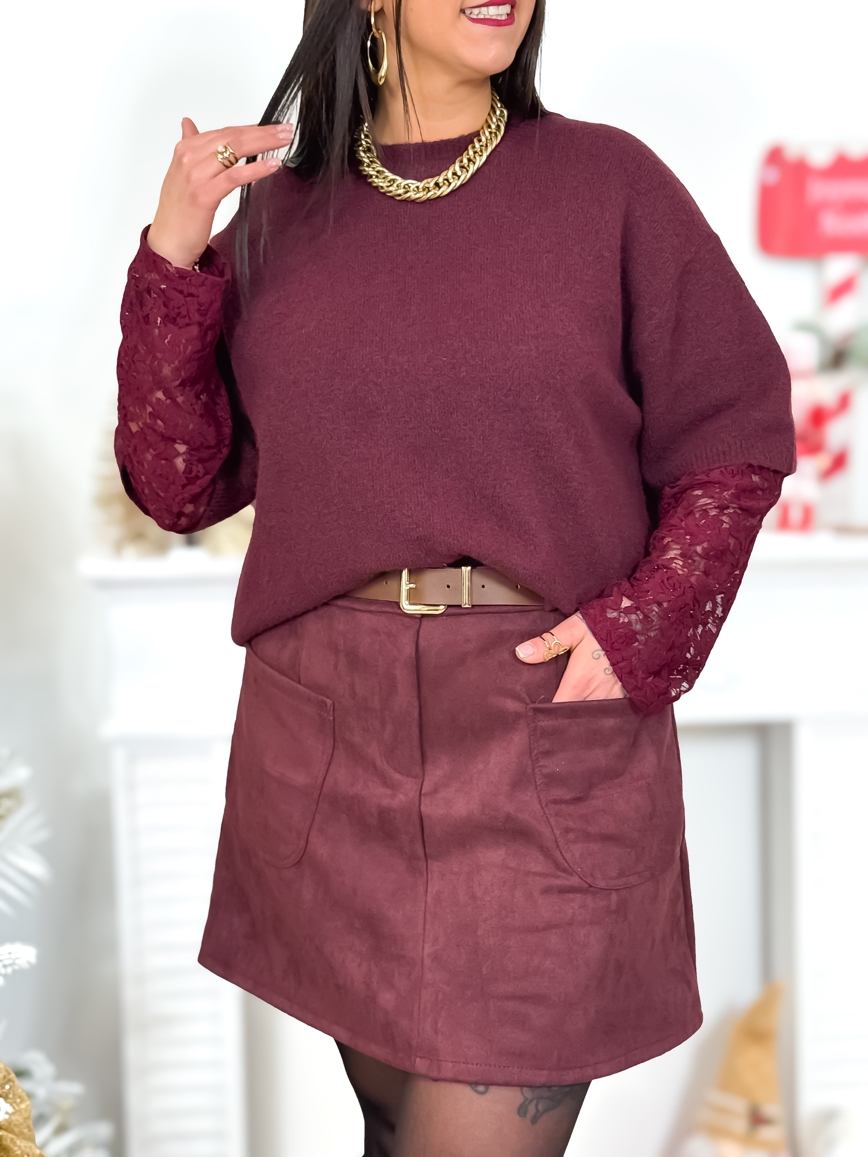 Jupe Short - Nora - Bordeaux