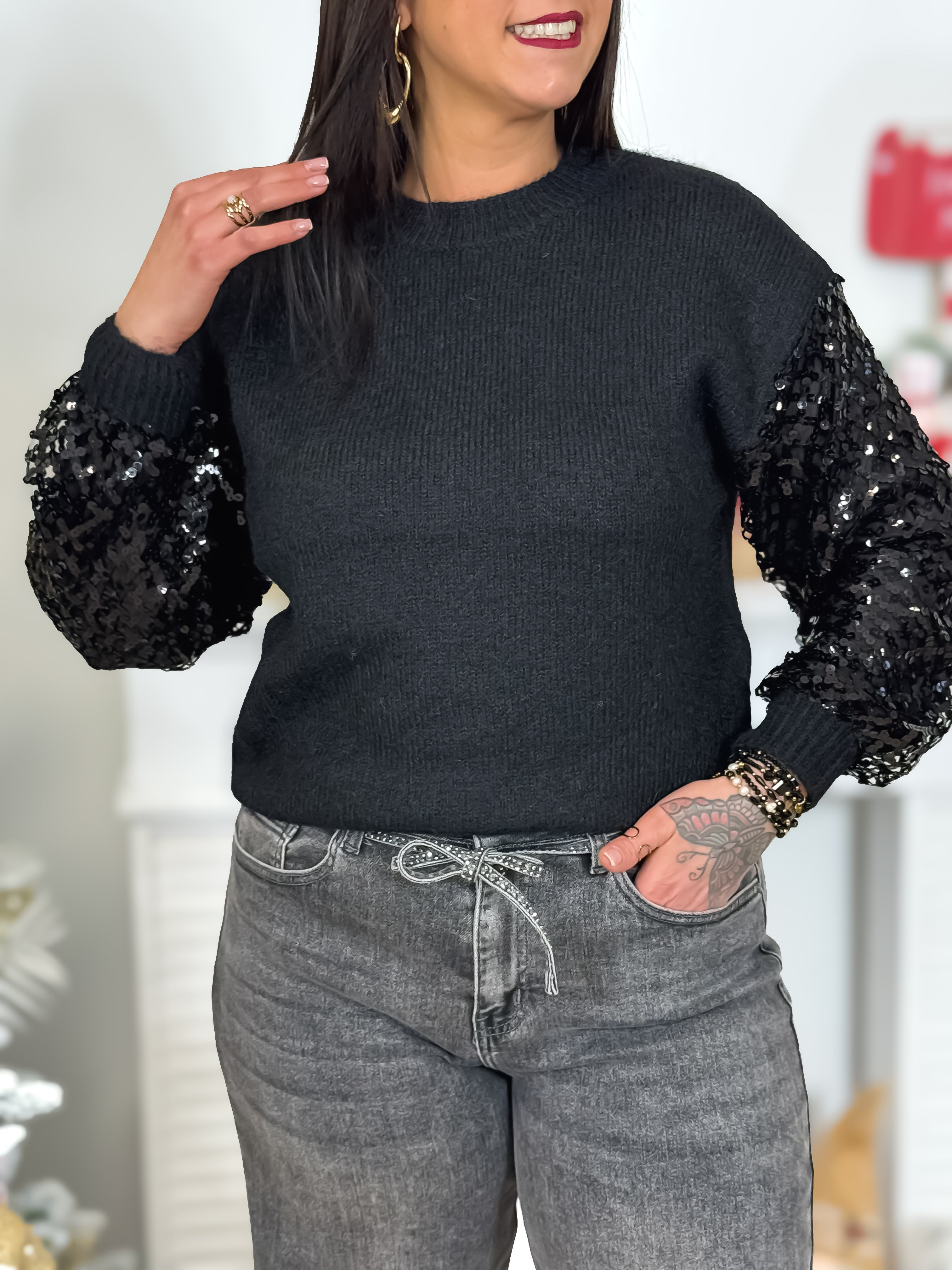 Pull - Lou - Noir & Sequins