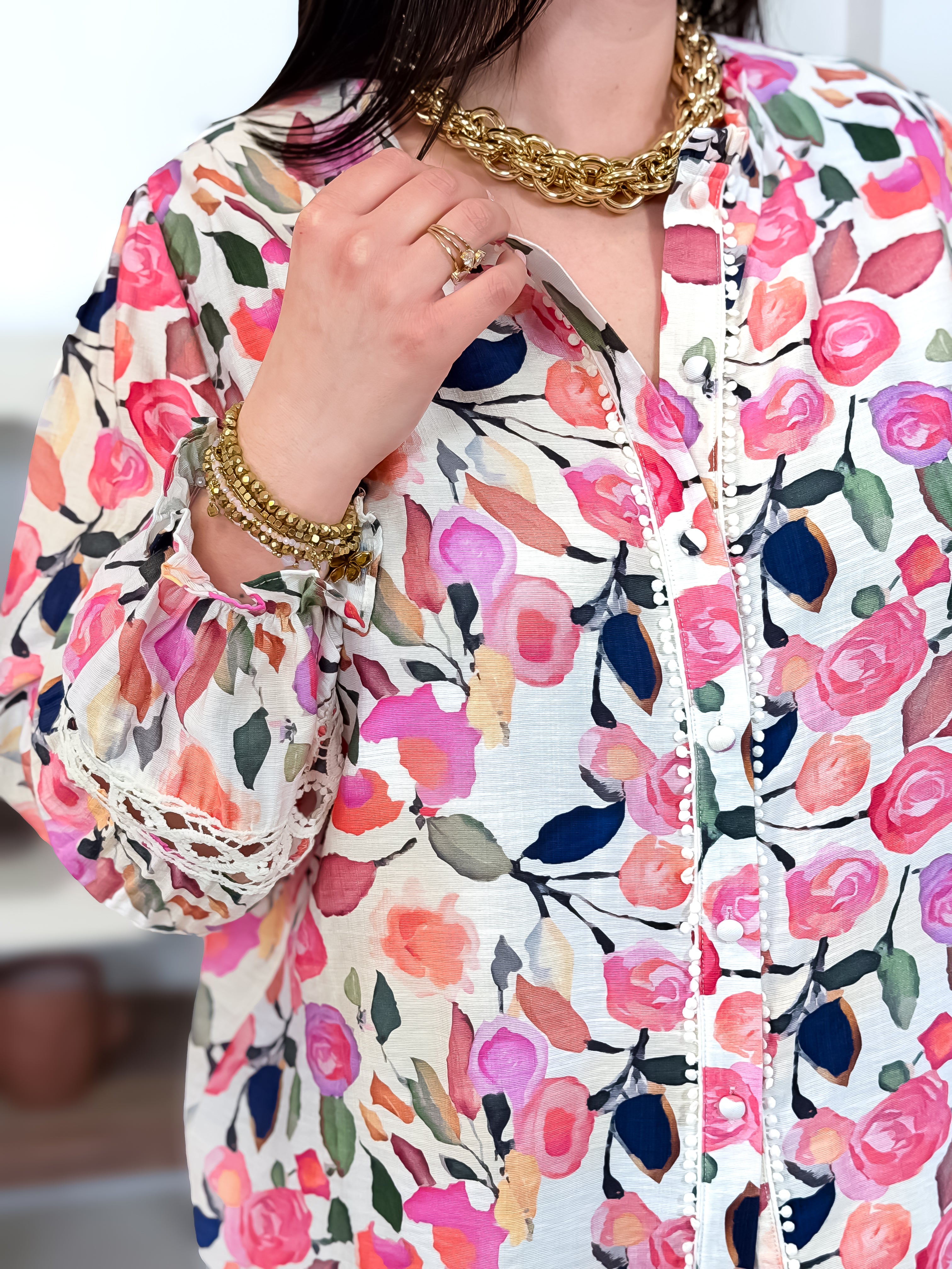 Chemisier - Valentine - Blanc & Rose