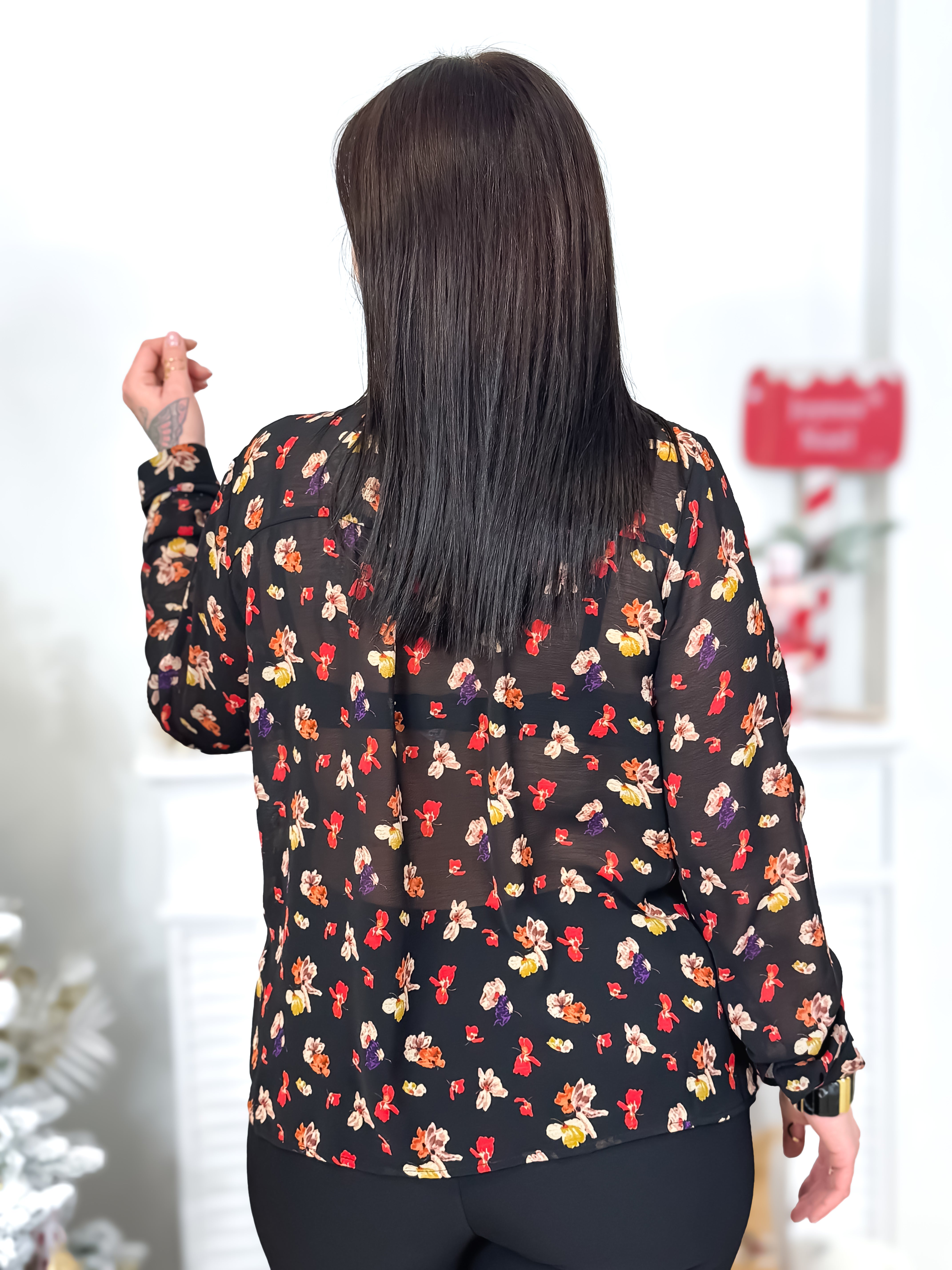 Chemisier - Célia - Noir & Rouge