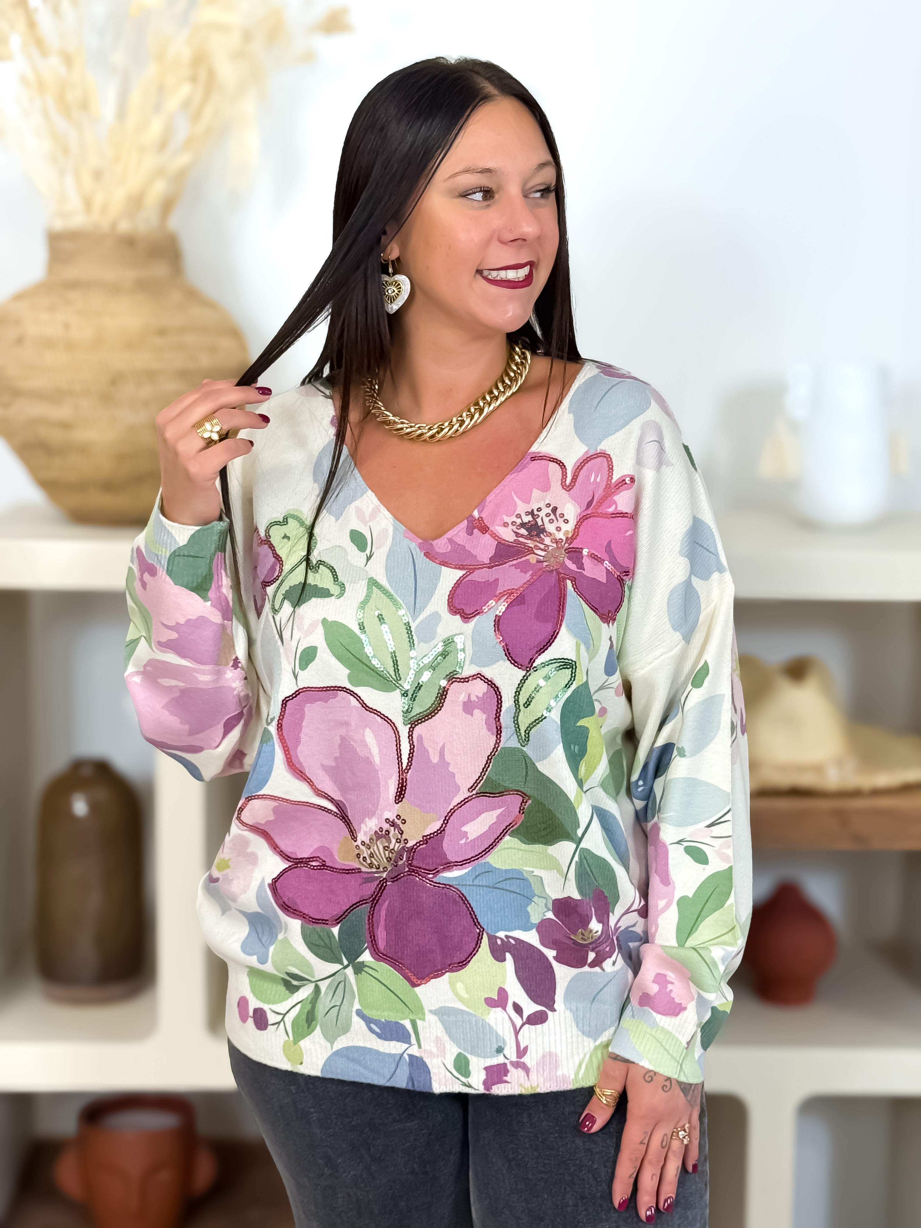 Pull - Roslie - Rose & Vert
