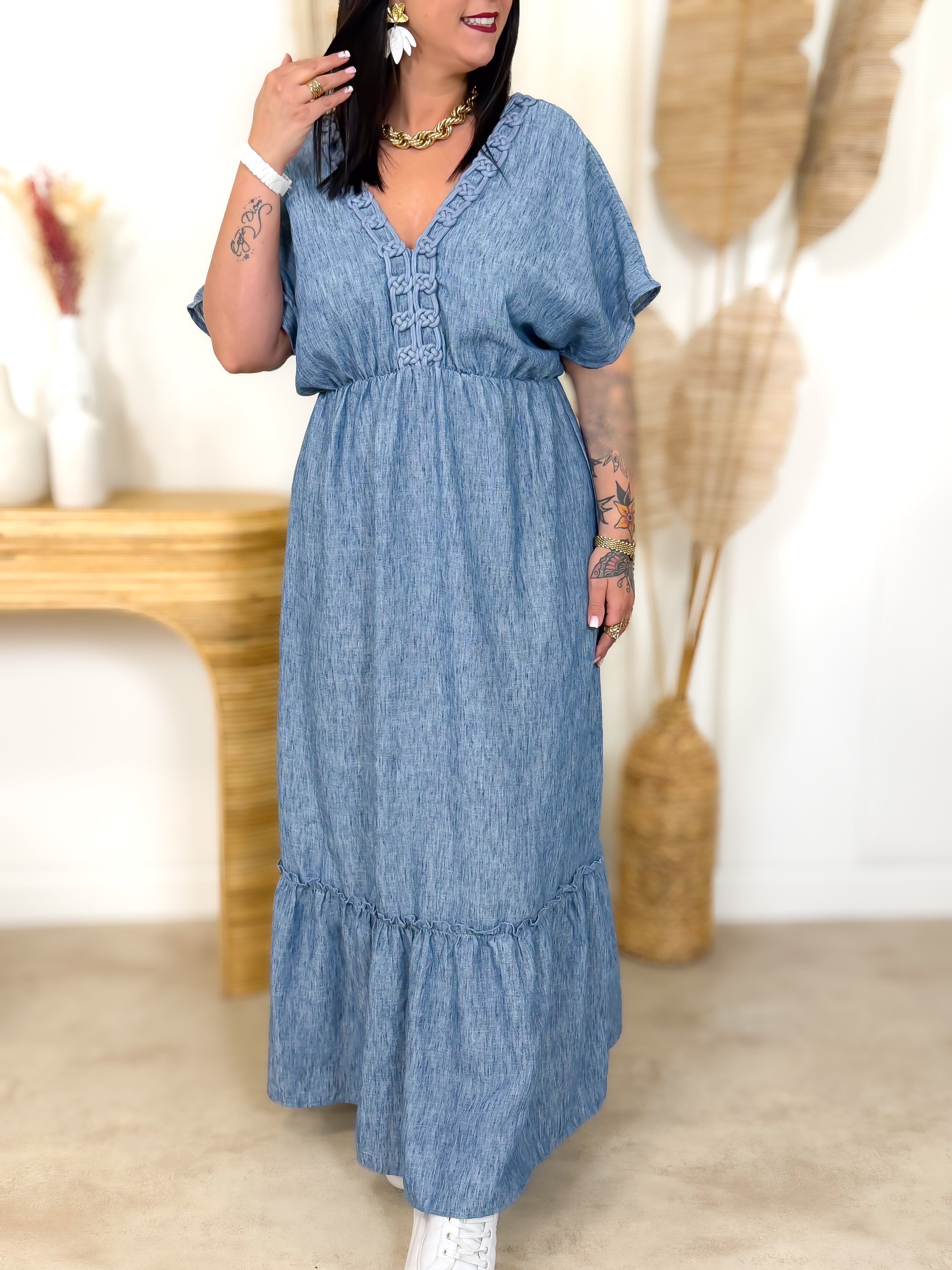 Robe Longue - Navy - Bleu Jeans