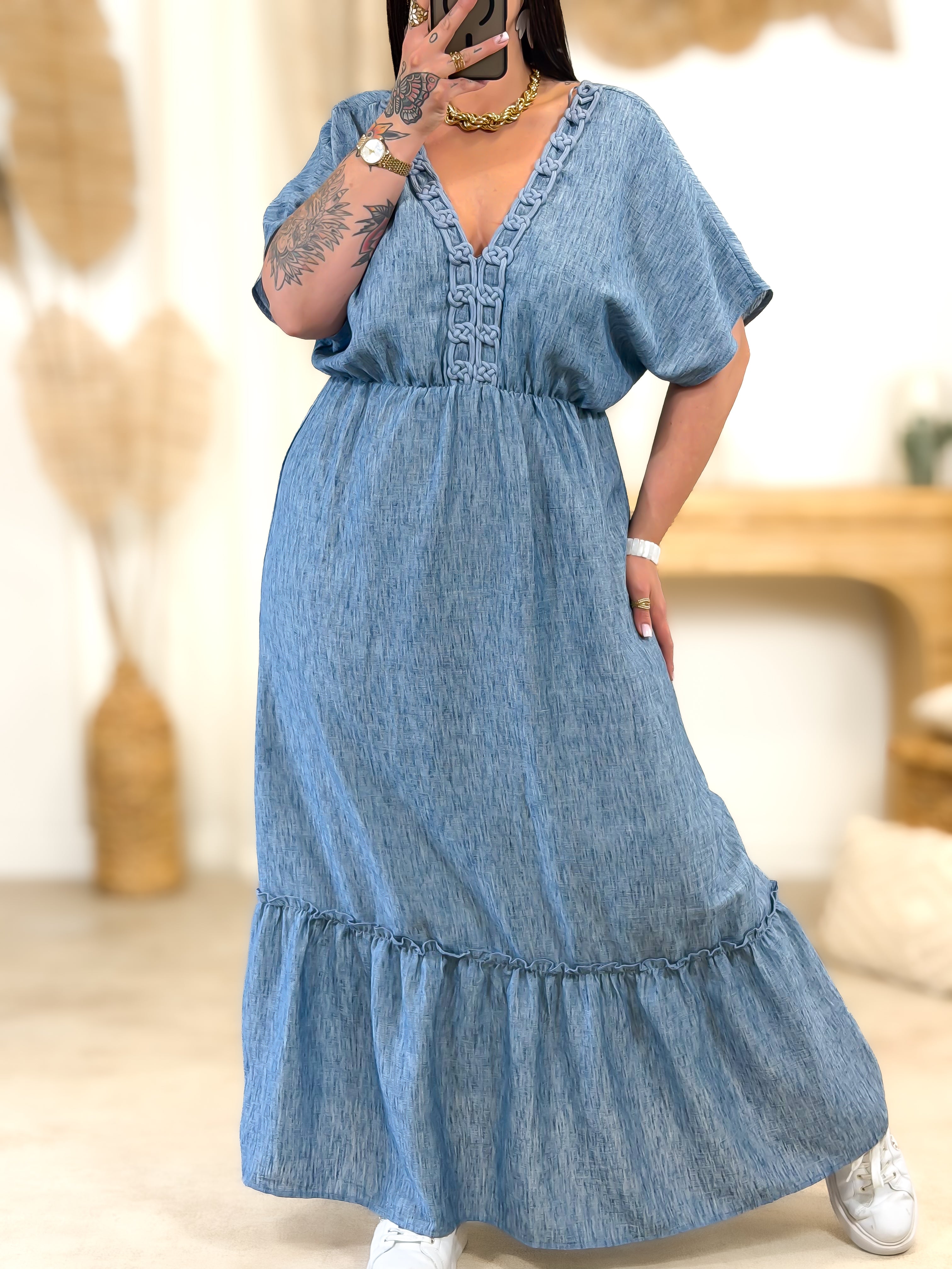 Robe Longue - Navy - Bleu Jeans