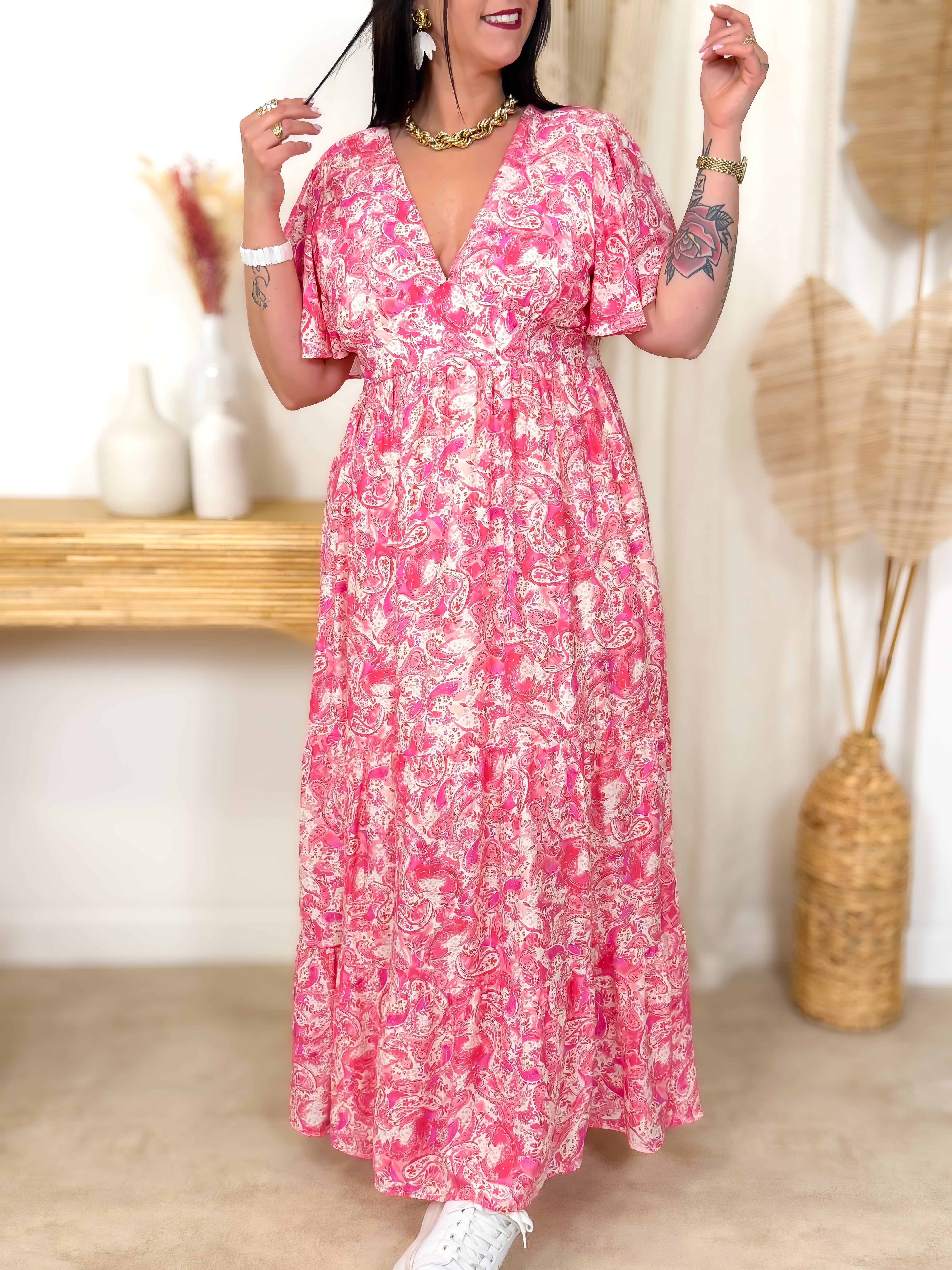 Robe Longue - Xelya - Rose