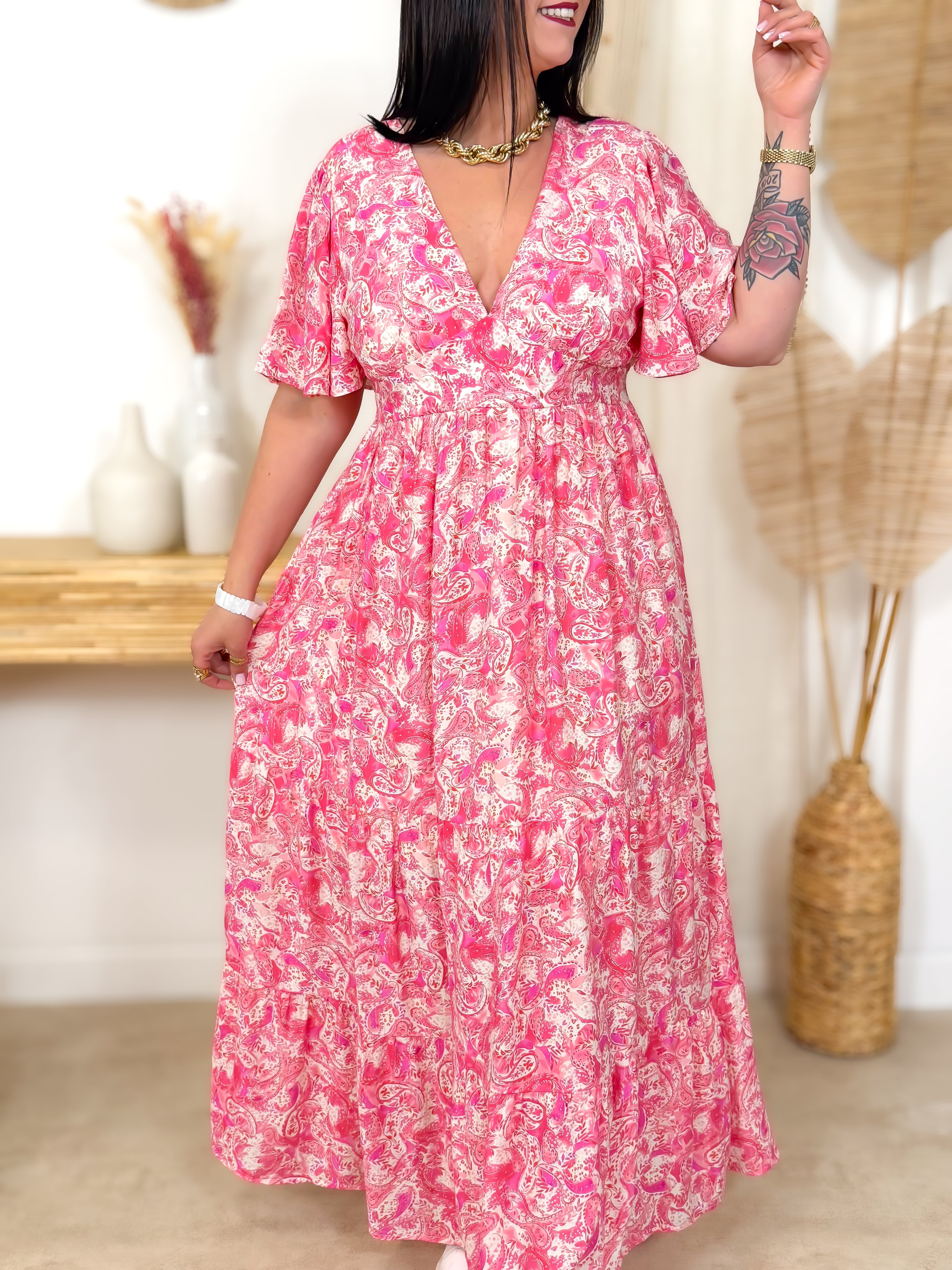 Robe Longue - Xelya - Rose