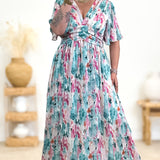 Robe - Chiara - Turquoise & Rose