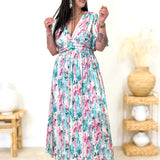 Robe - Chiara - Turquoise & Rose