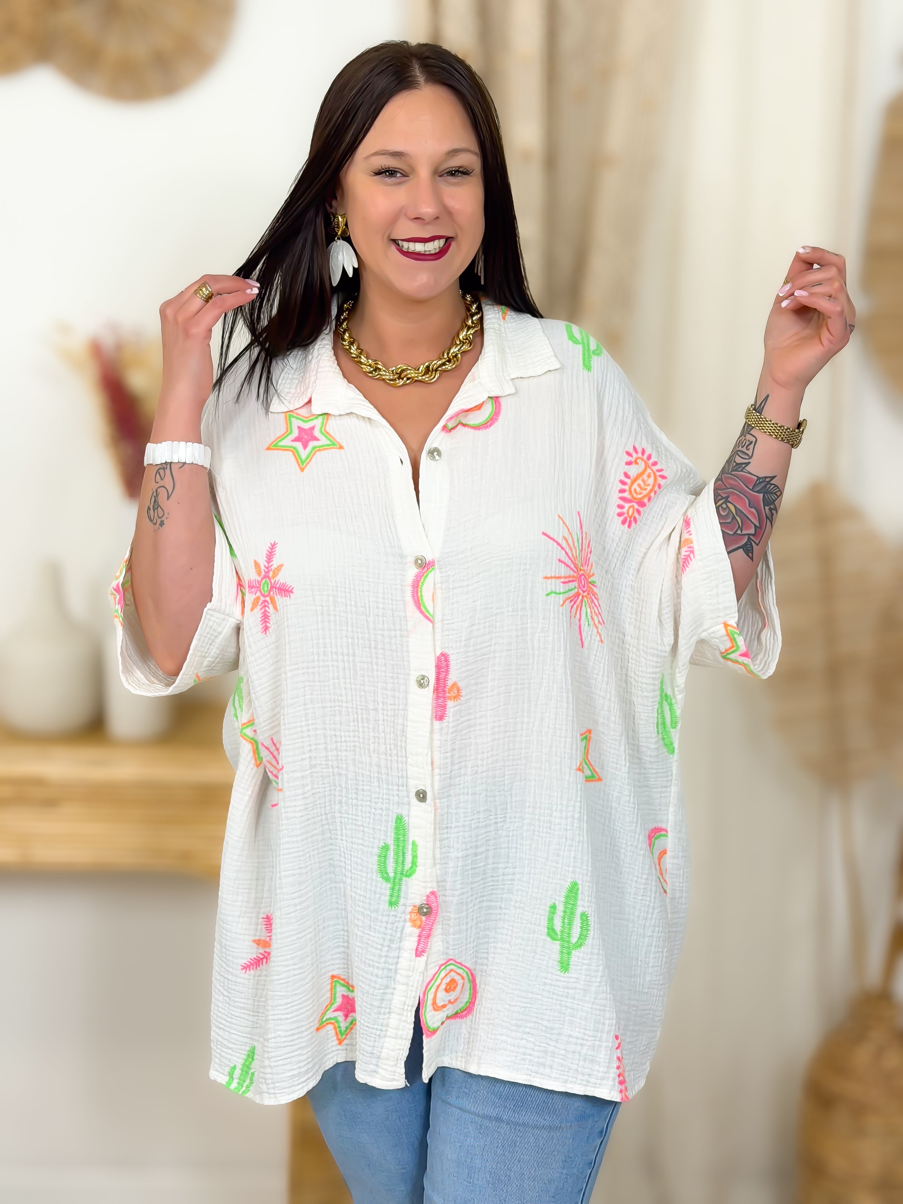 Chemise - Esperanza - Ecru & Fluo