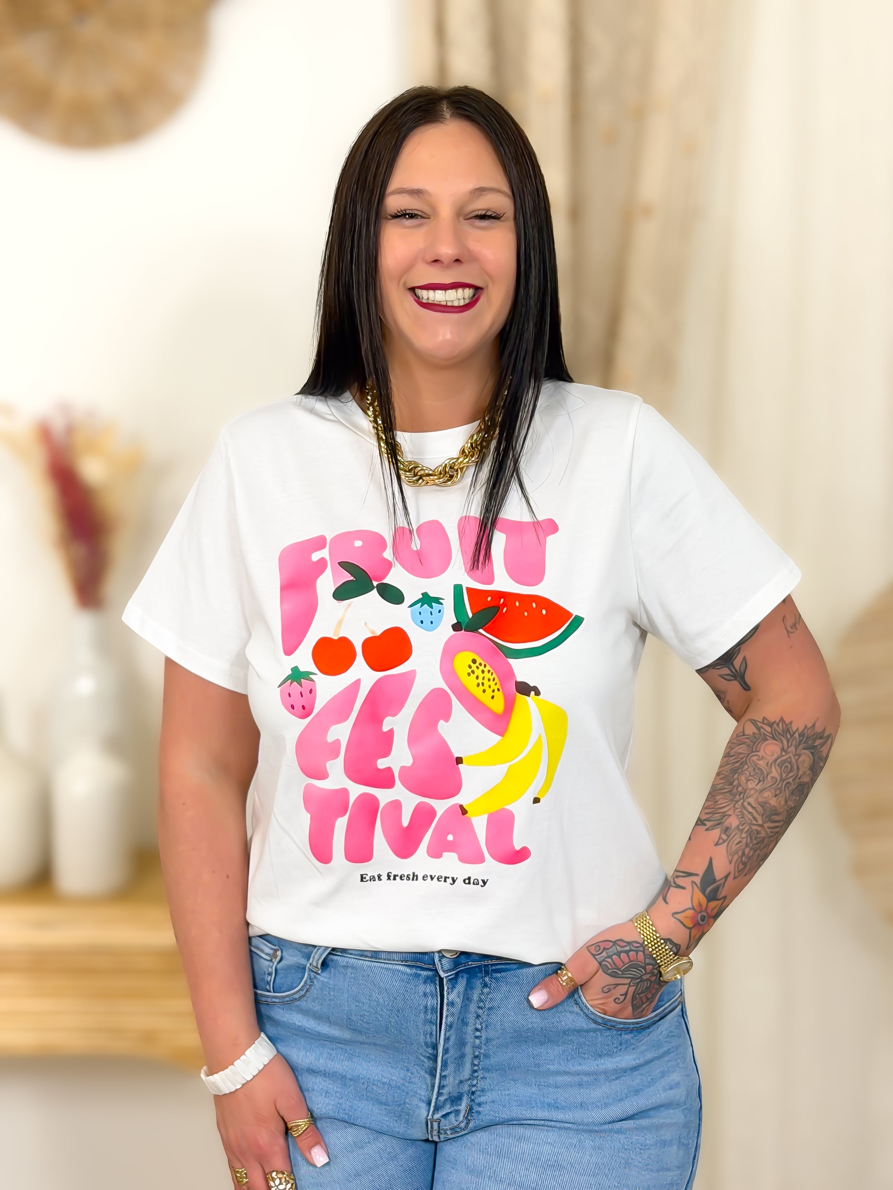 T-shirt - Leila - Geel