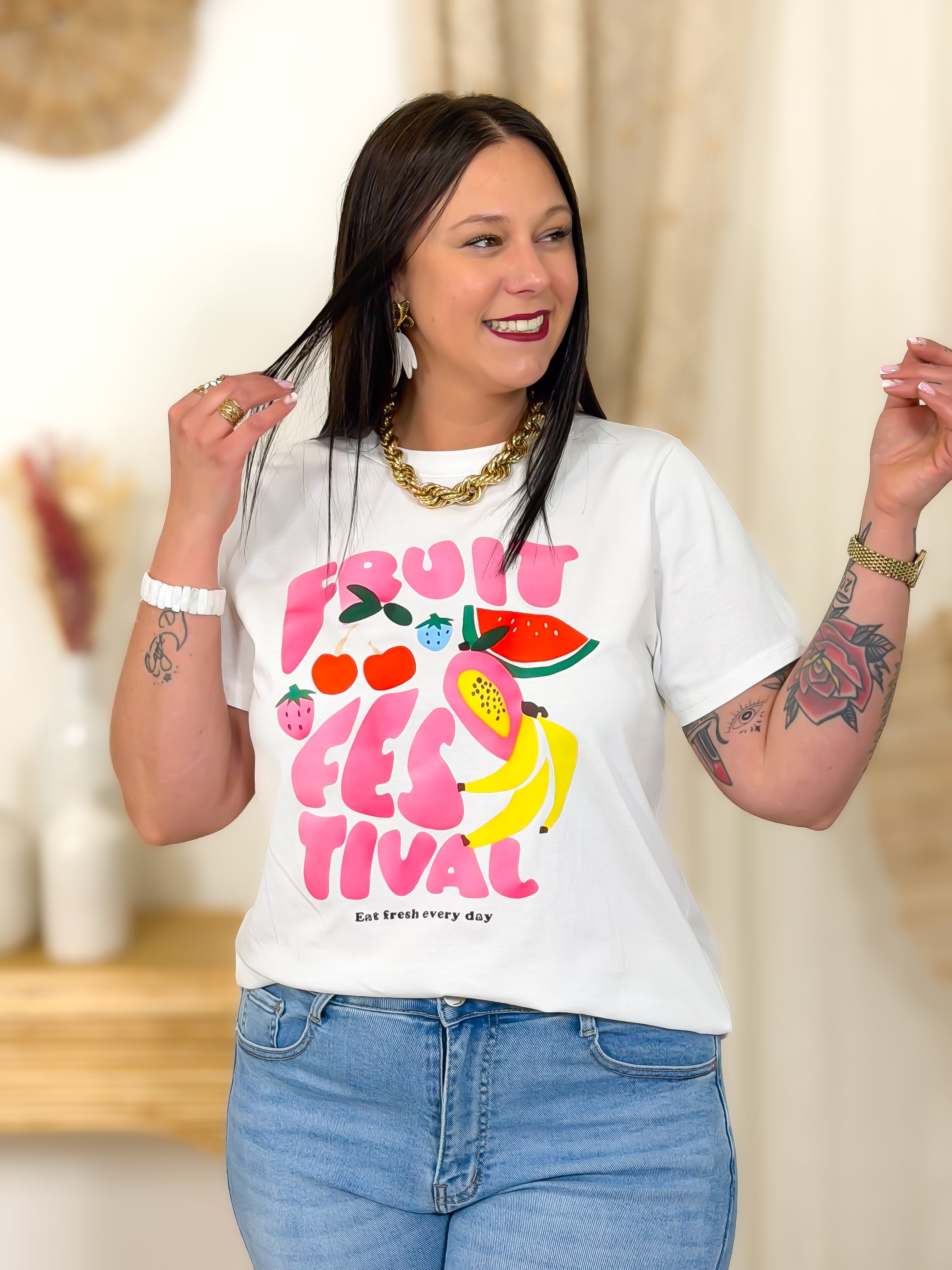 T-shirt - Leila - Geel