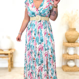 Robe - Amélia - Turquoise & Rose