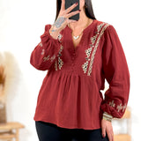 Blouse - Gretta - Bordeaux