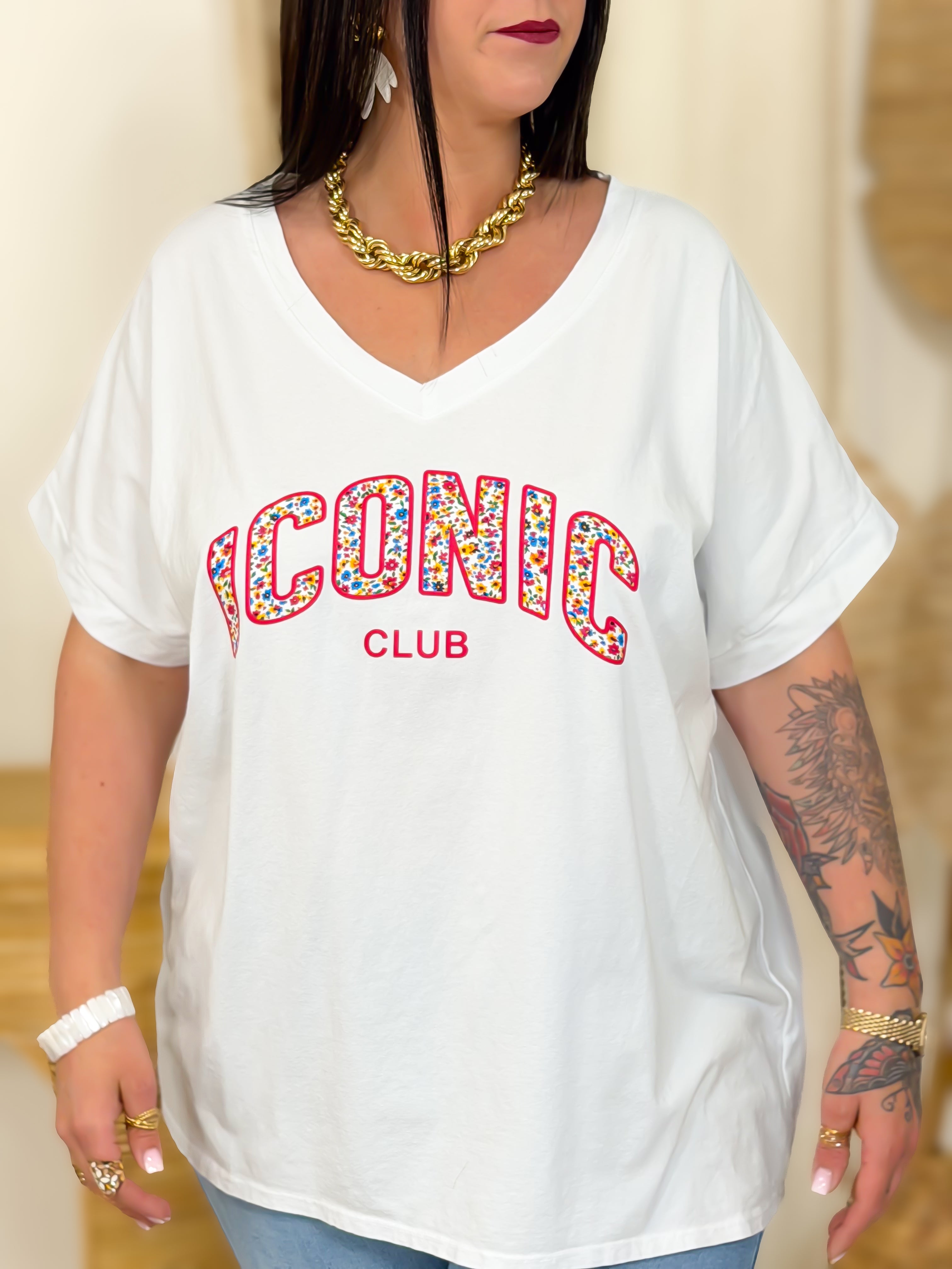 T-shirt - Iconic Fleuri - Blanc