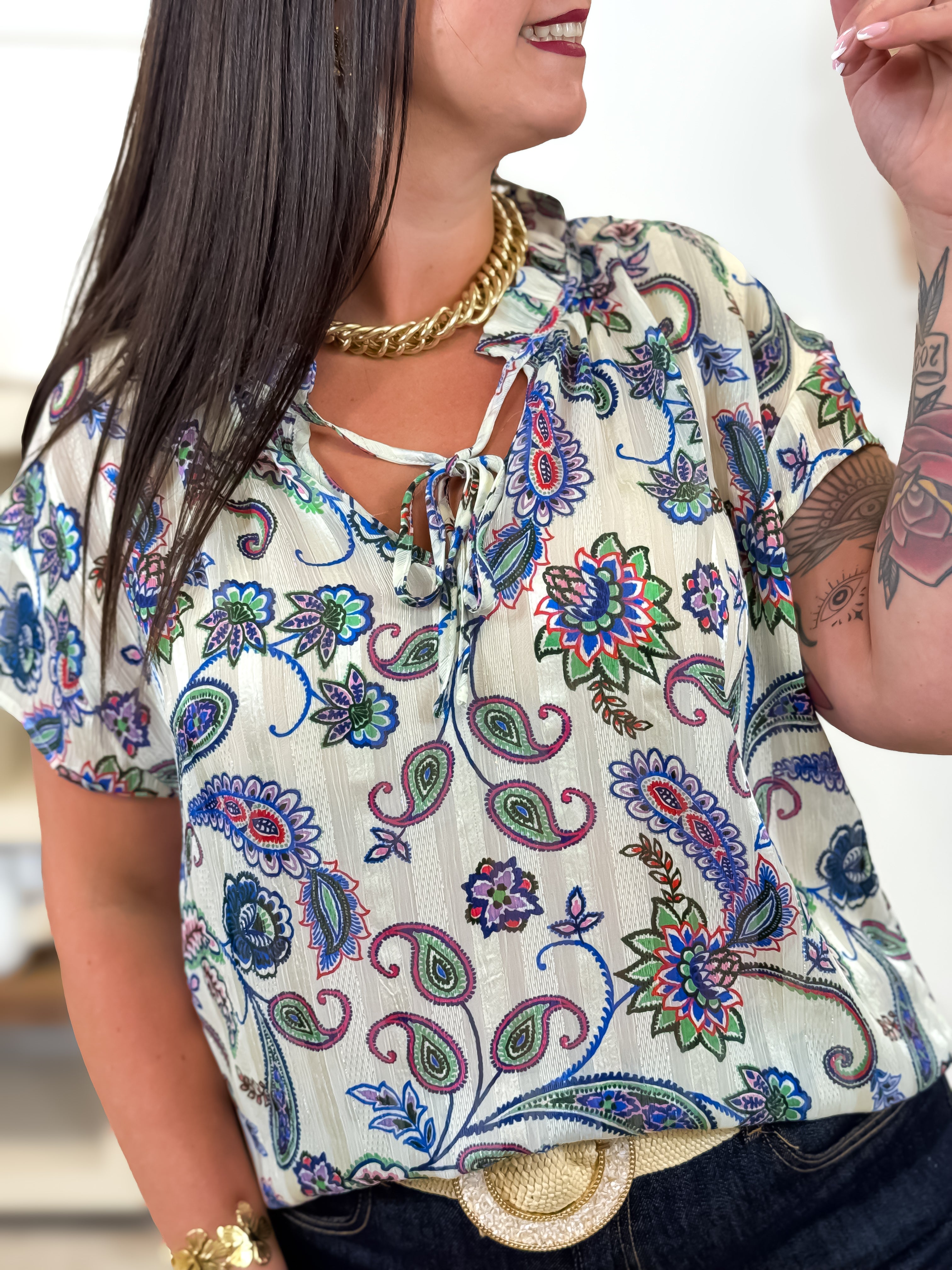 Blouse - Lucia - Blanc & Bleu