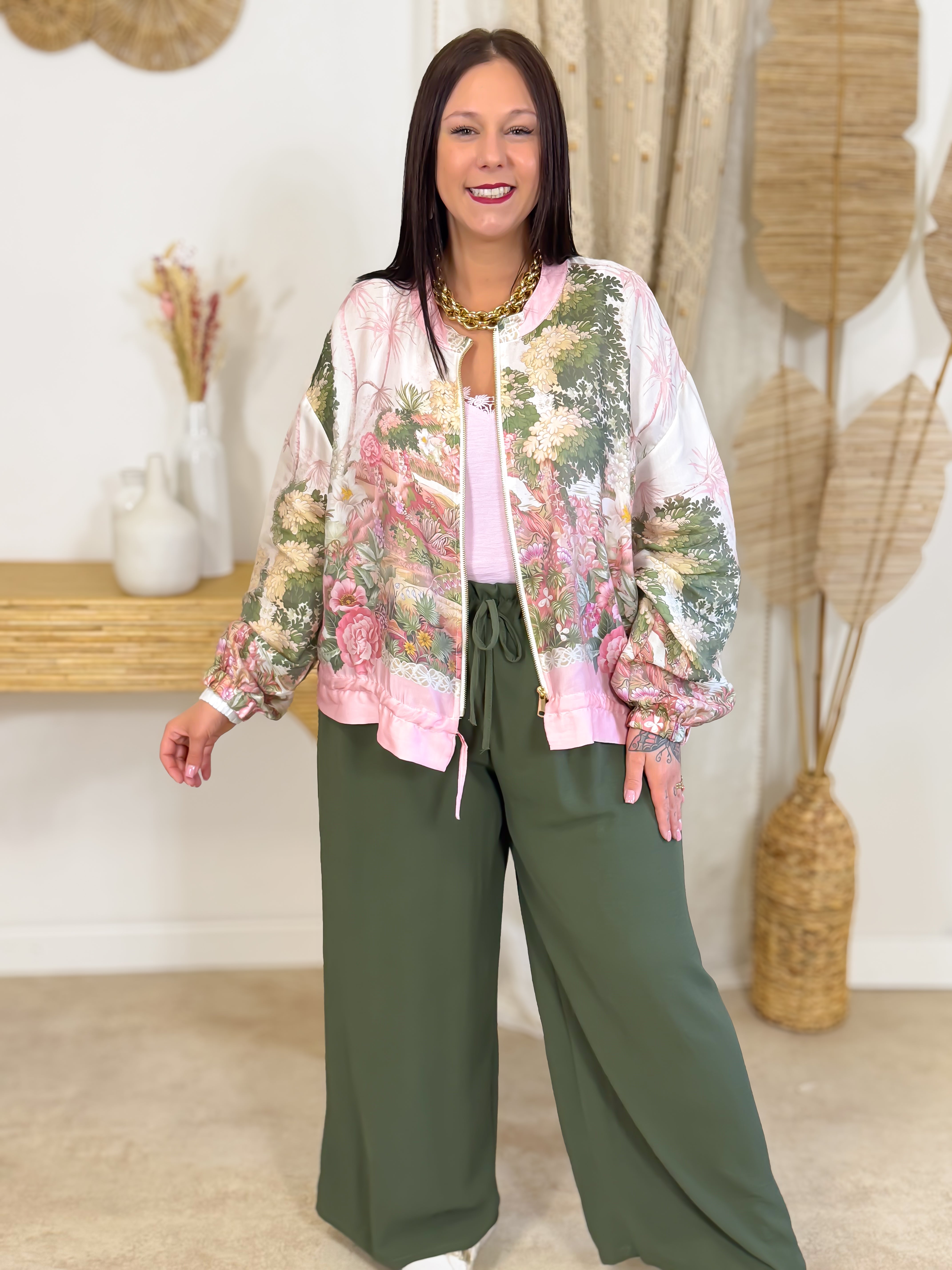 Bombers - Akita - Beige & Rose