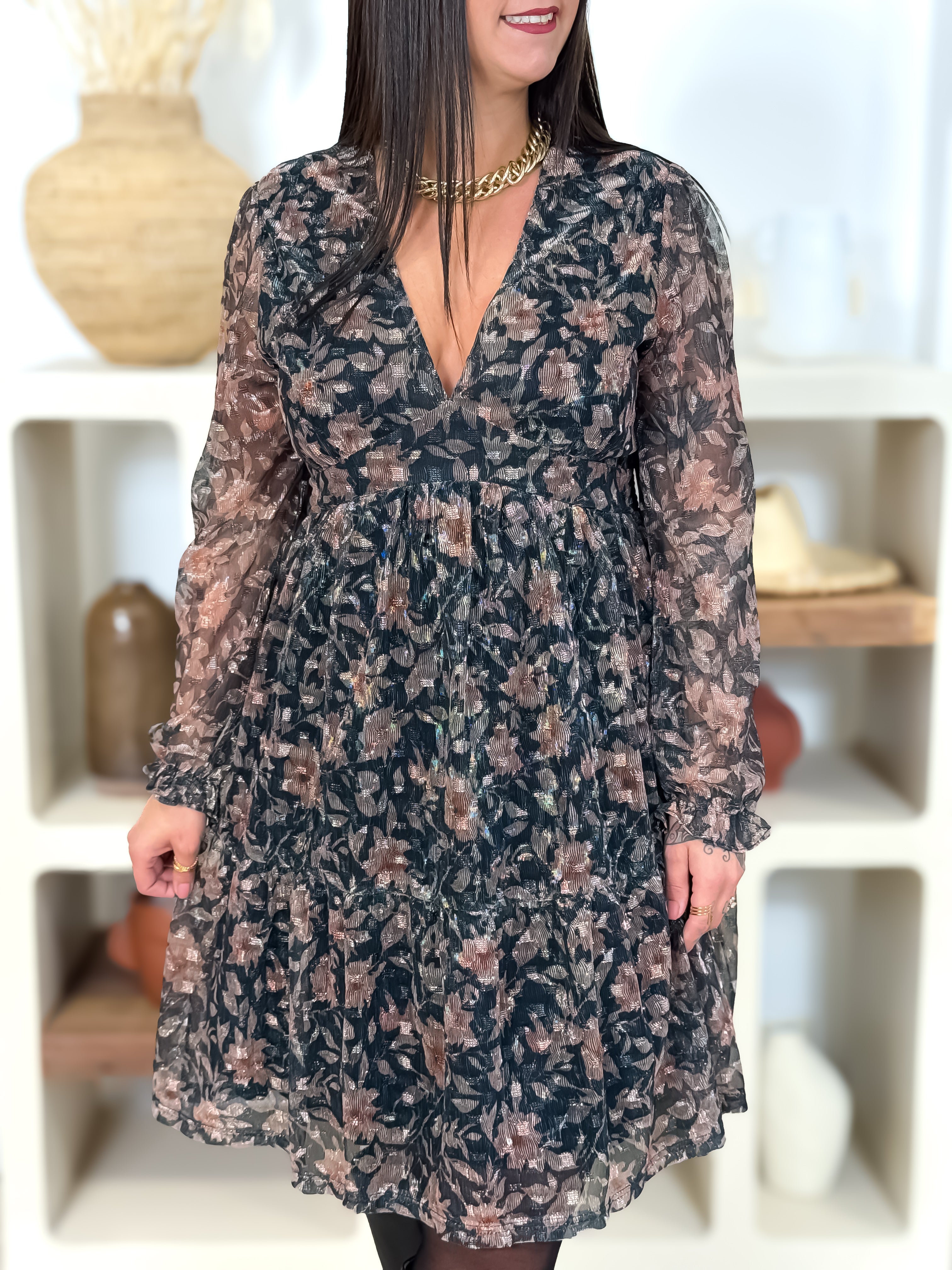 Robe -  Sakura - Noir Irisé