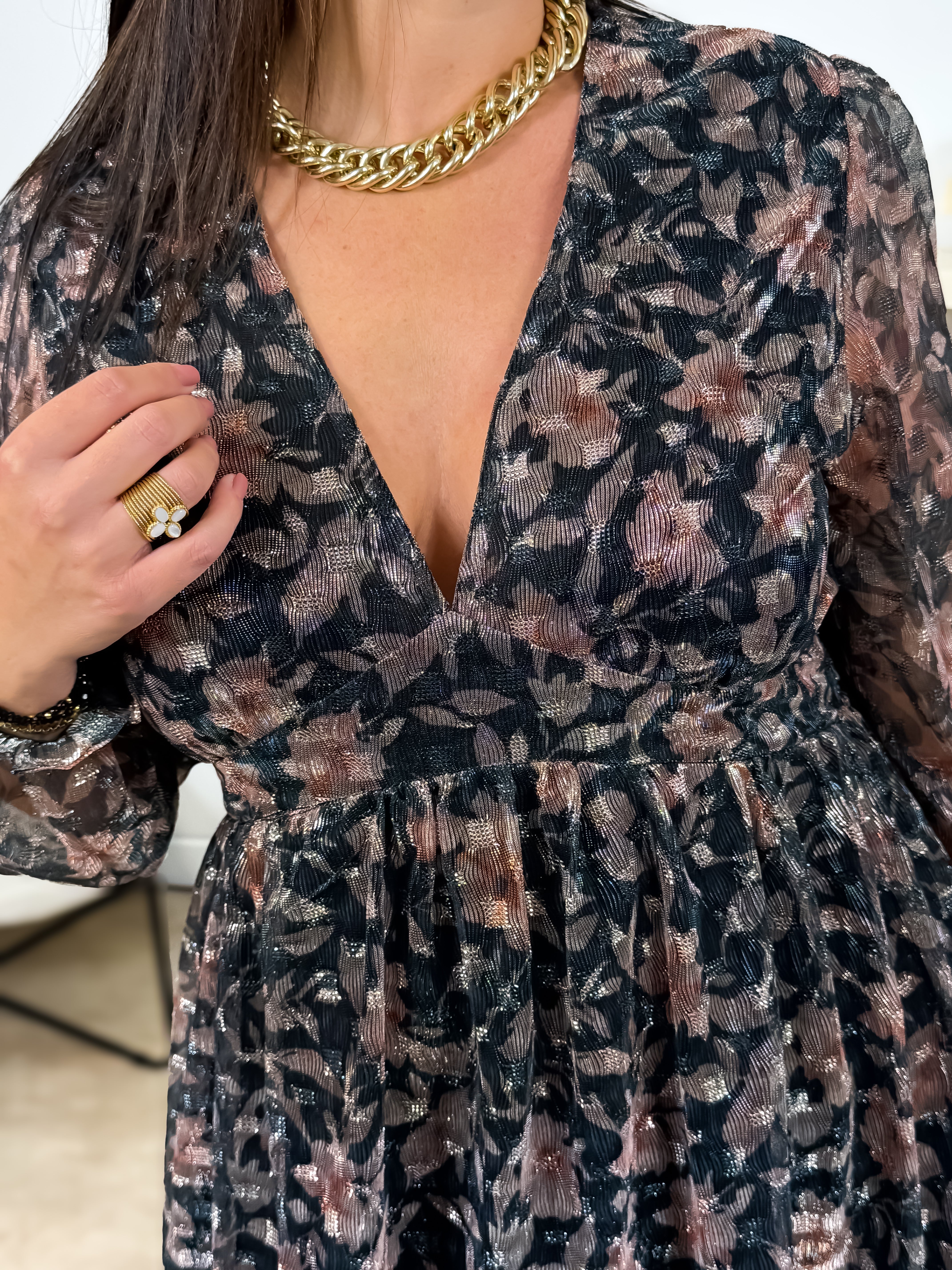 Robe -  Sakura - Noir Irisé
