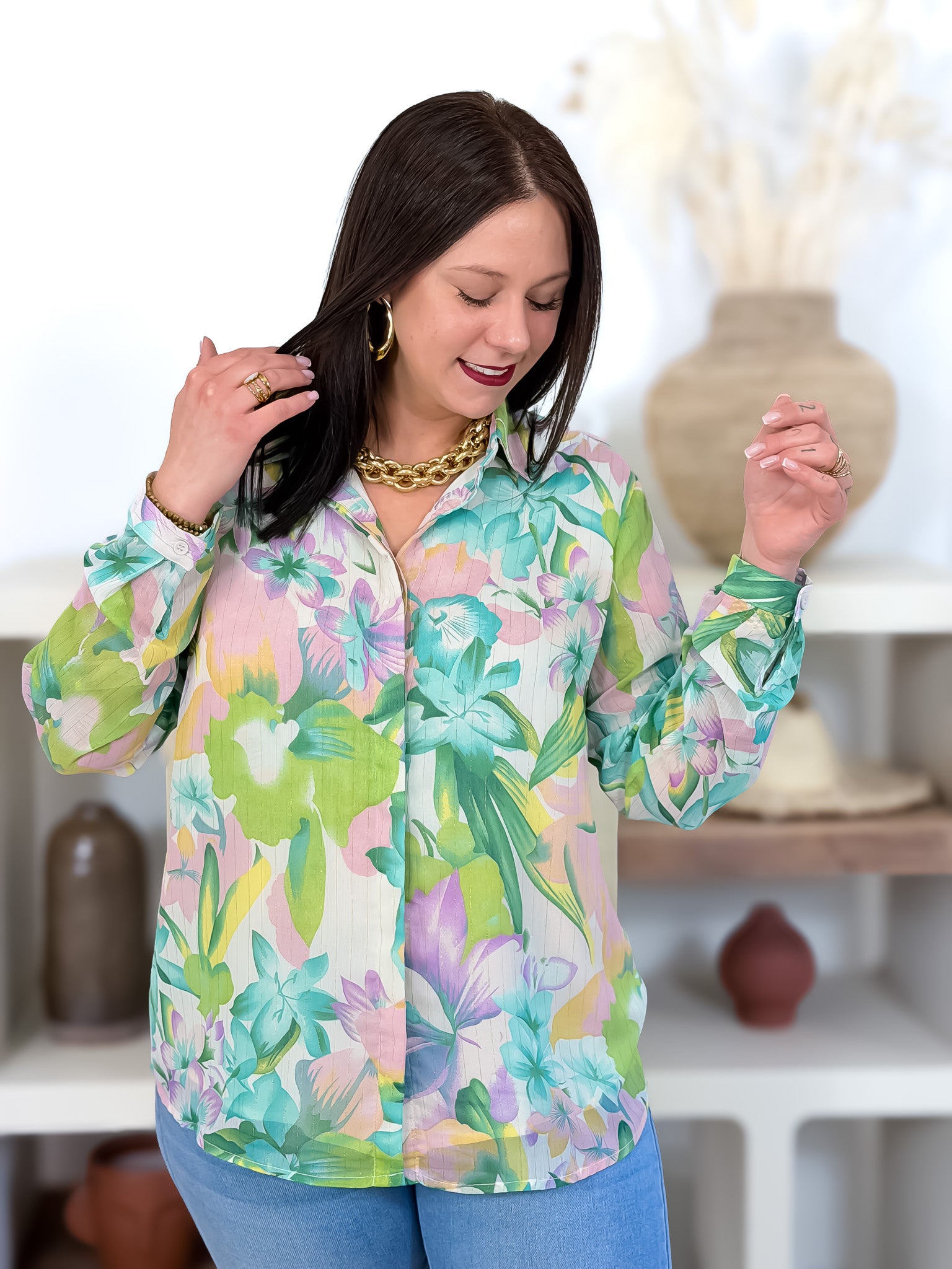 Chemise - Soraya - Vert Fleuri