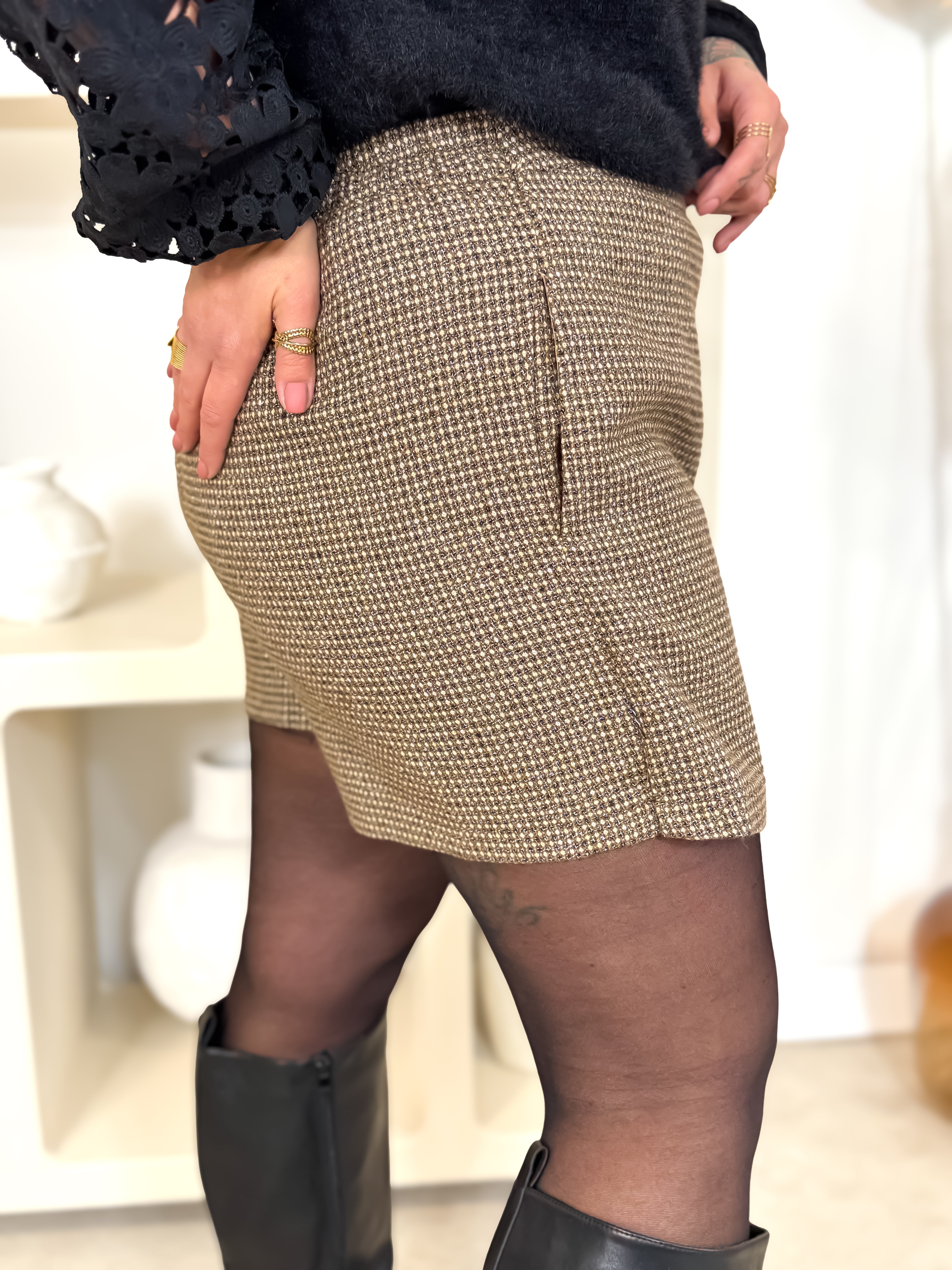 Jupe short - Elisabeth - Marron & Camel