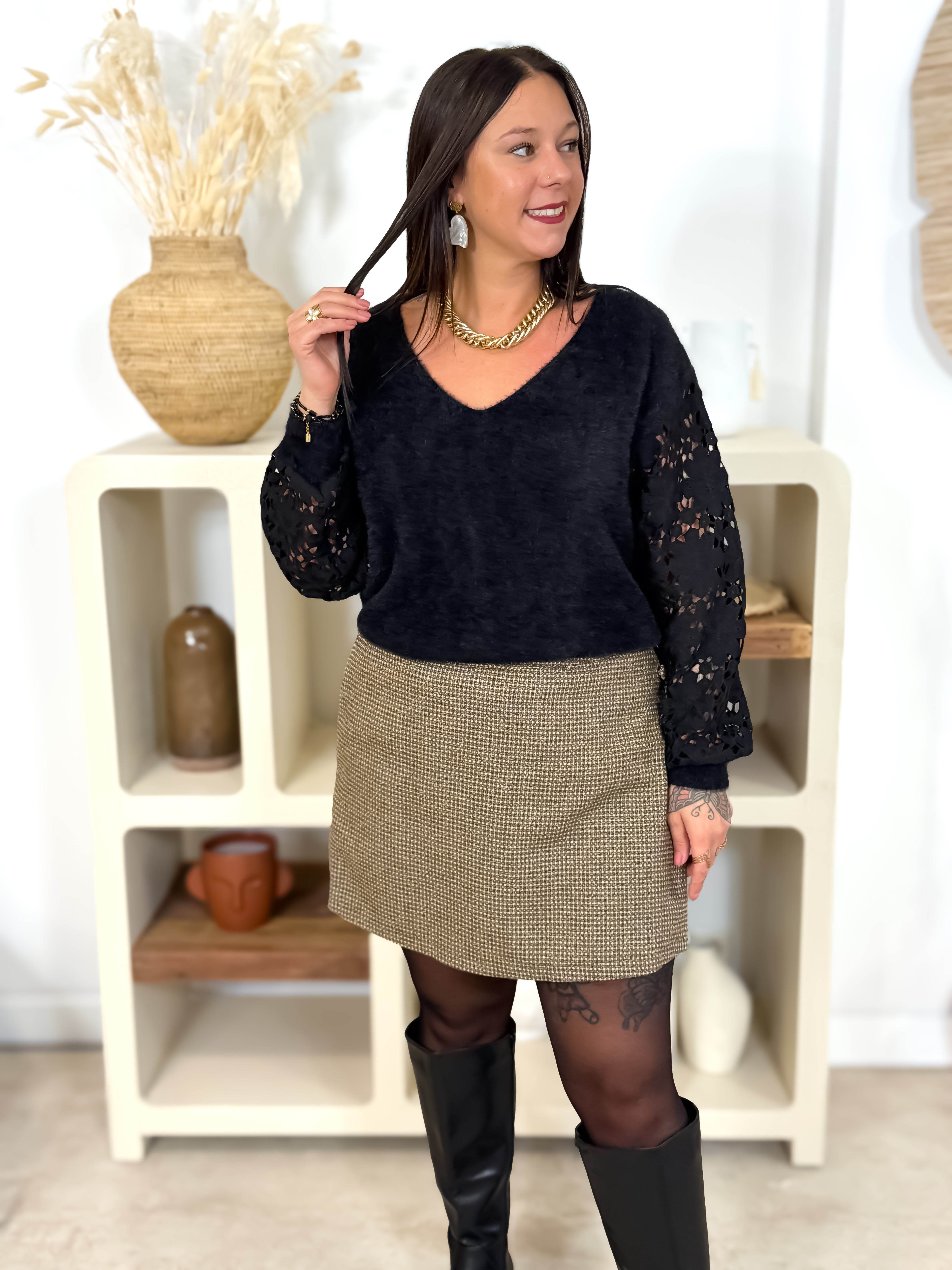 Jupe short - Elisabeth - Marron & Camel