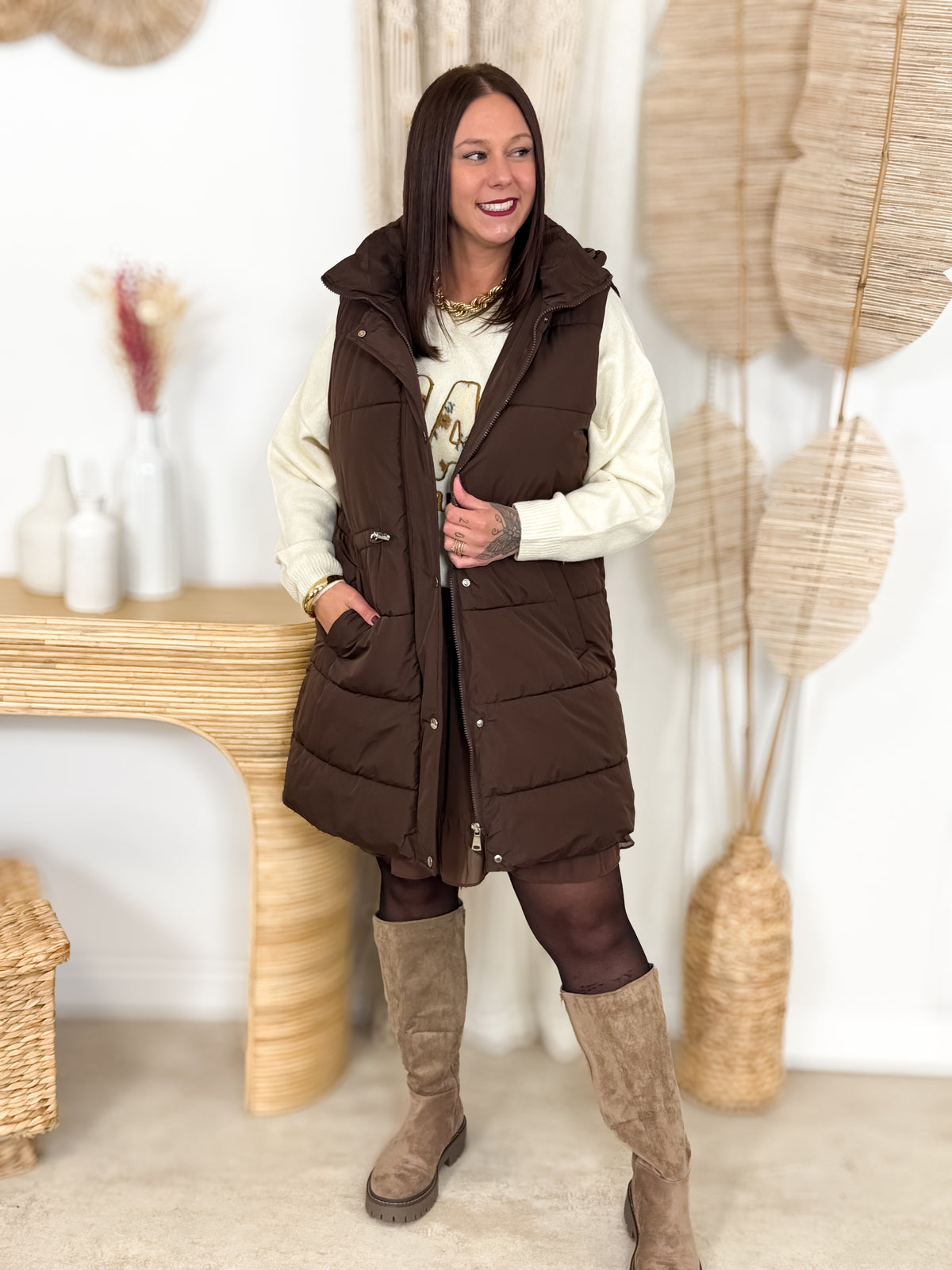 Veste sans manche - Omya - Chocolat