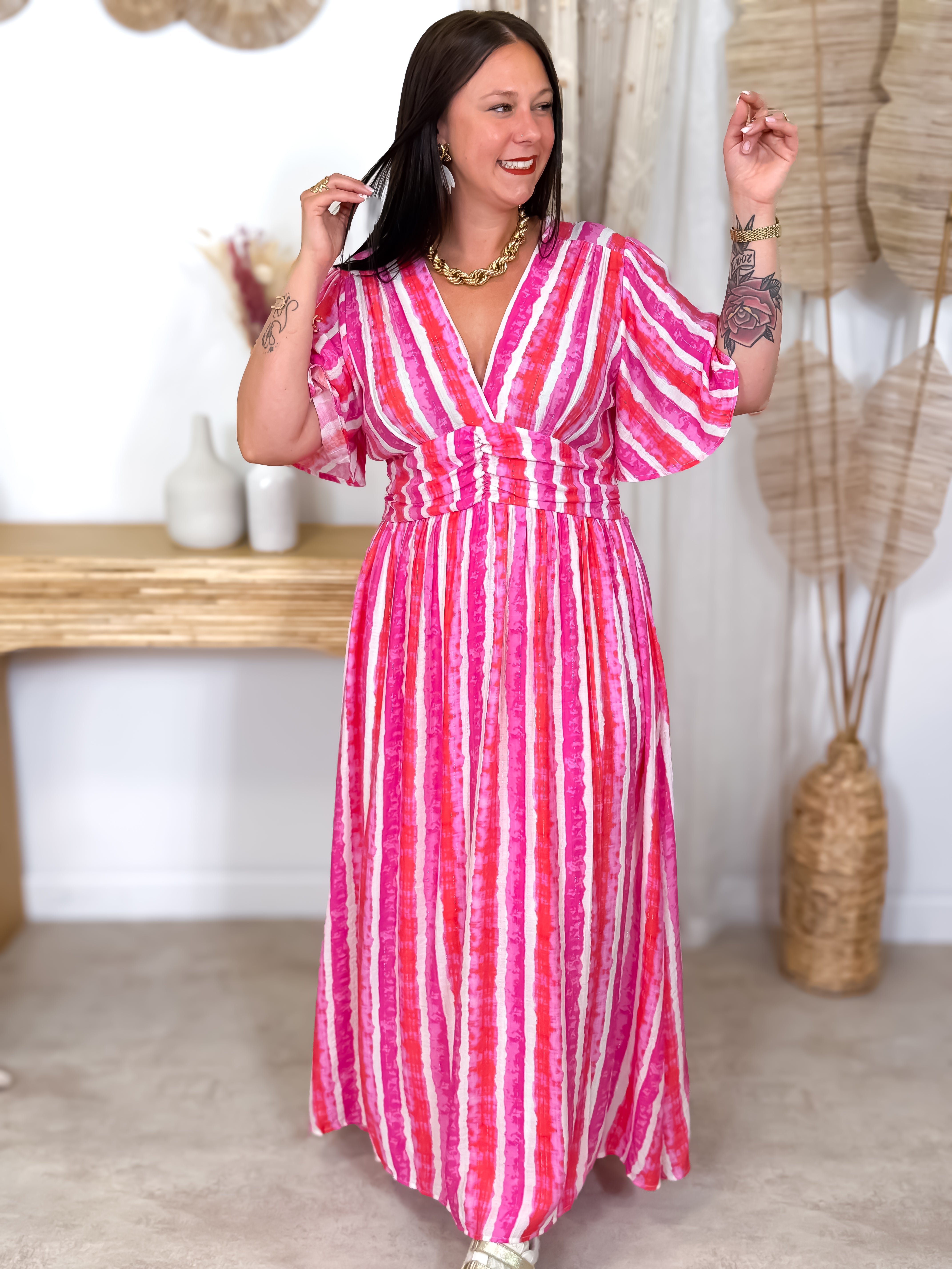 Robe Longue - Bari - Fuchsia