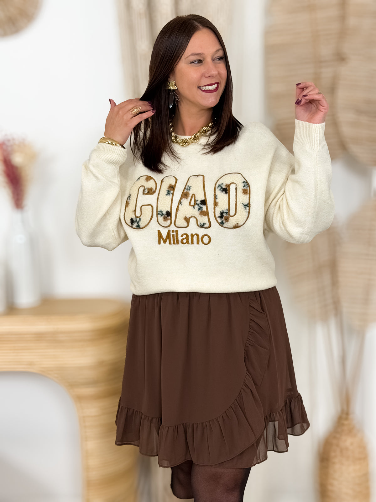 Jupe Short - Dalva - Brun