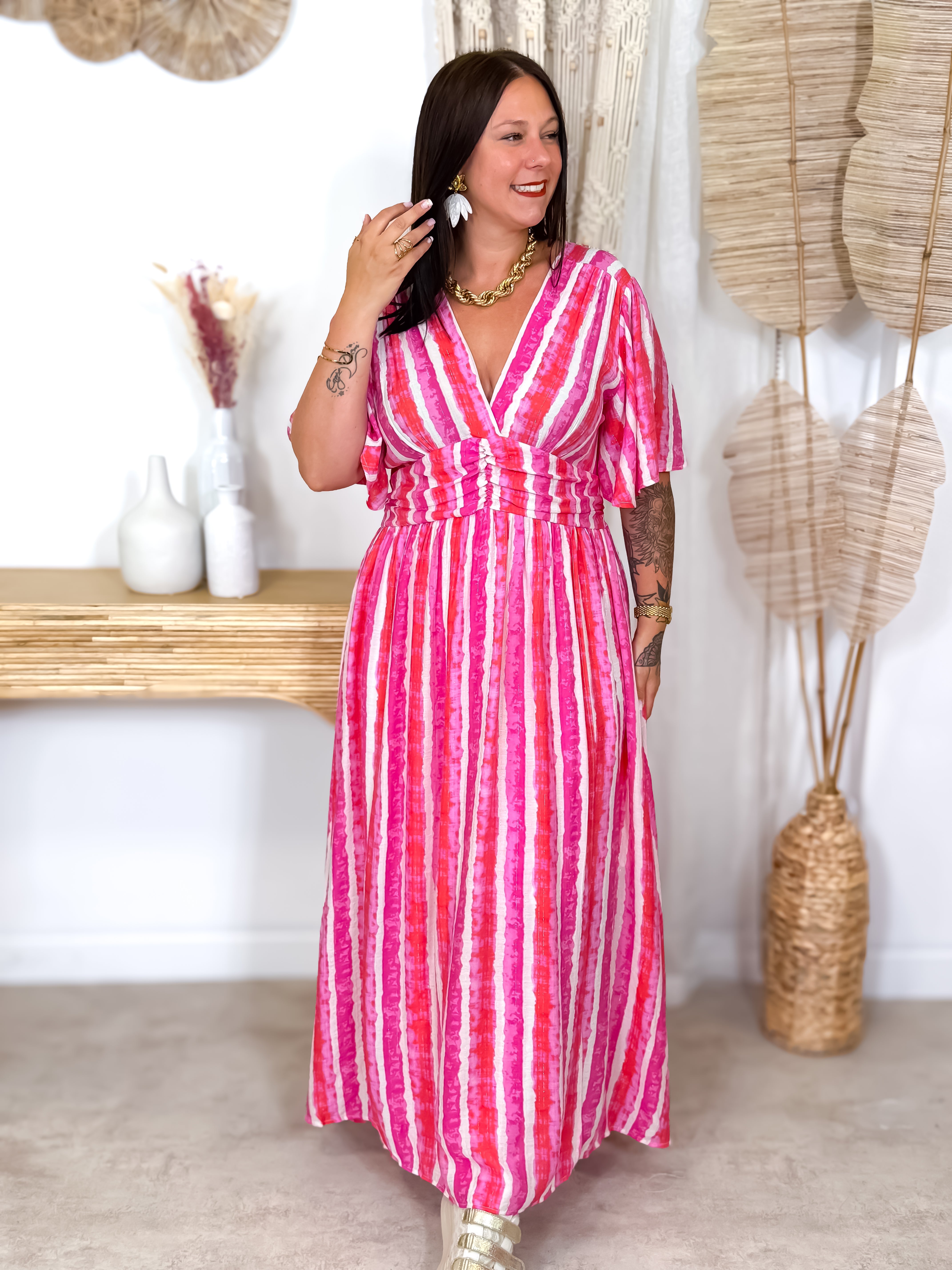 Robe Longue - Bari - Fuchsia