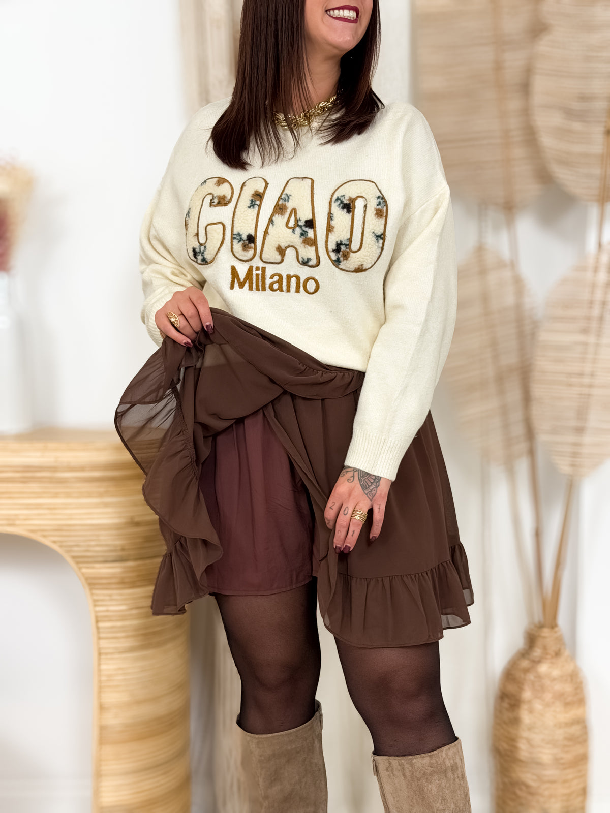 Jupe Short - Dalva - Brun
