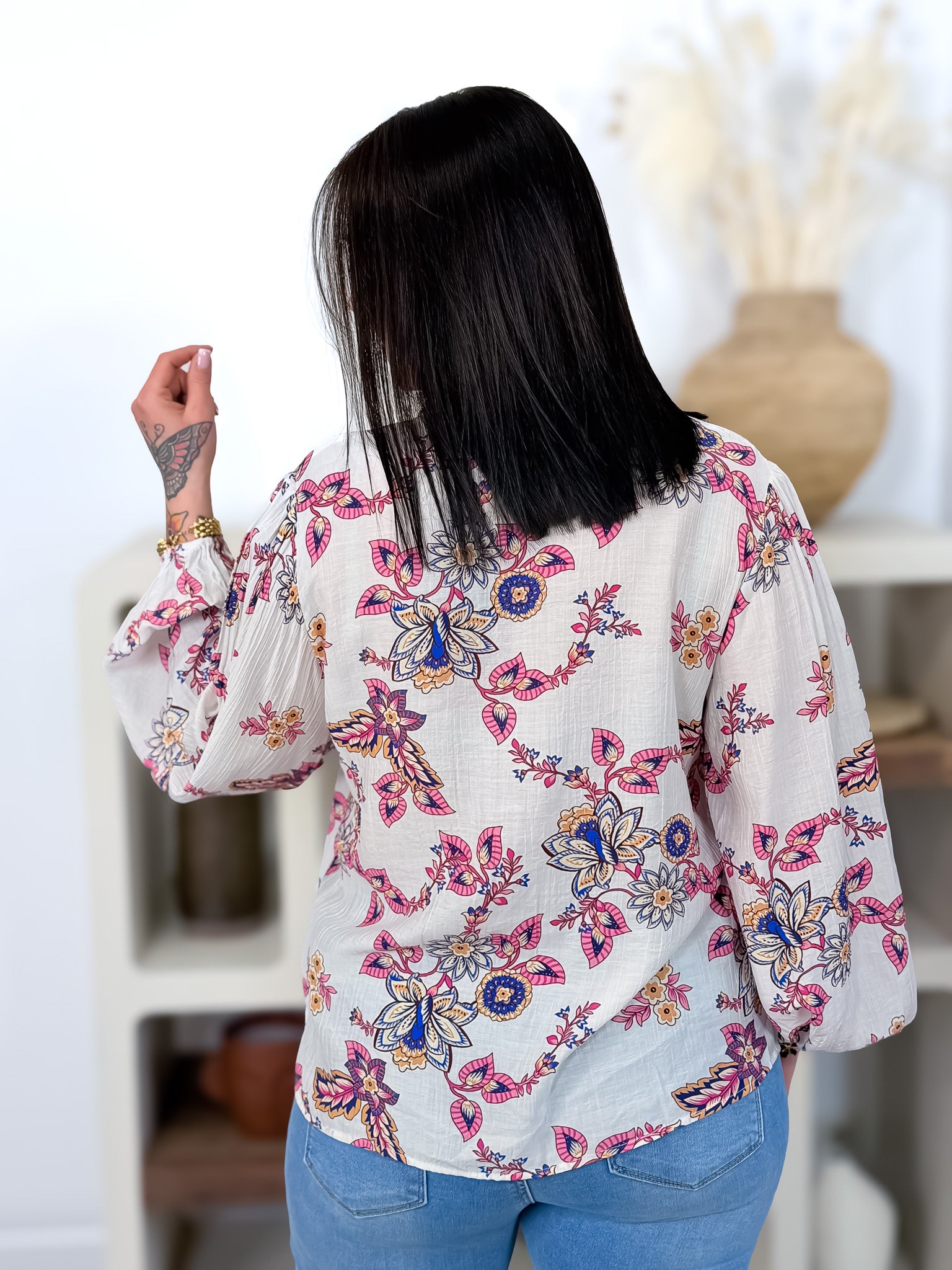 Chemisier - Lisa - Rose & Blanc