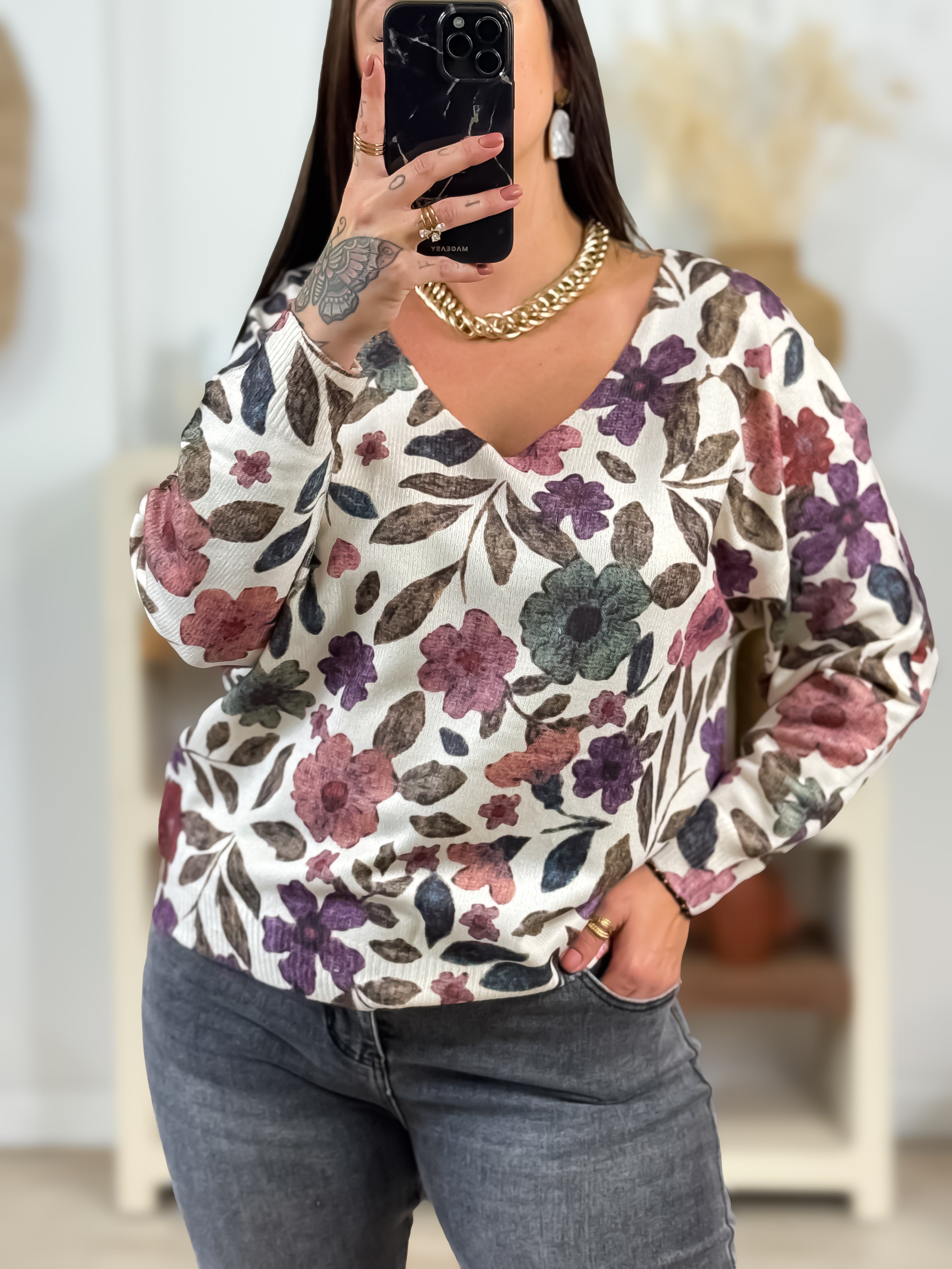 Pull - Selena - Beige & Rose