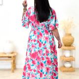 Robe - Alisia - Turquoise & Rose