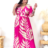 Robe - Franka - Fuchsia & Beige