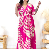 Robe - Franka - Fuchsia & Beige