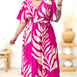 Robe - Franka - Fuchsia & Beige